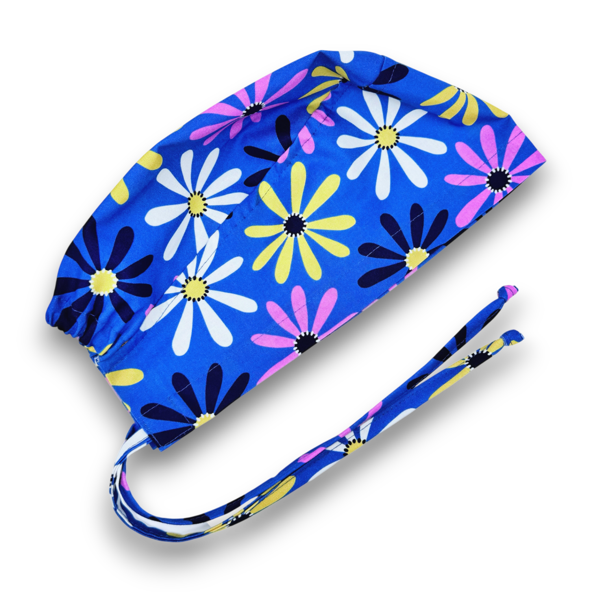 Daisy Dream Skull tie-back style surgical scrub cap for men by Paradise Caps.