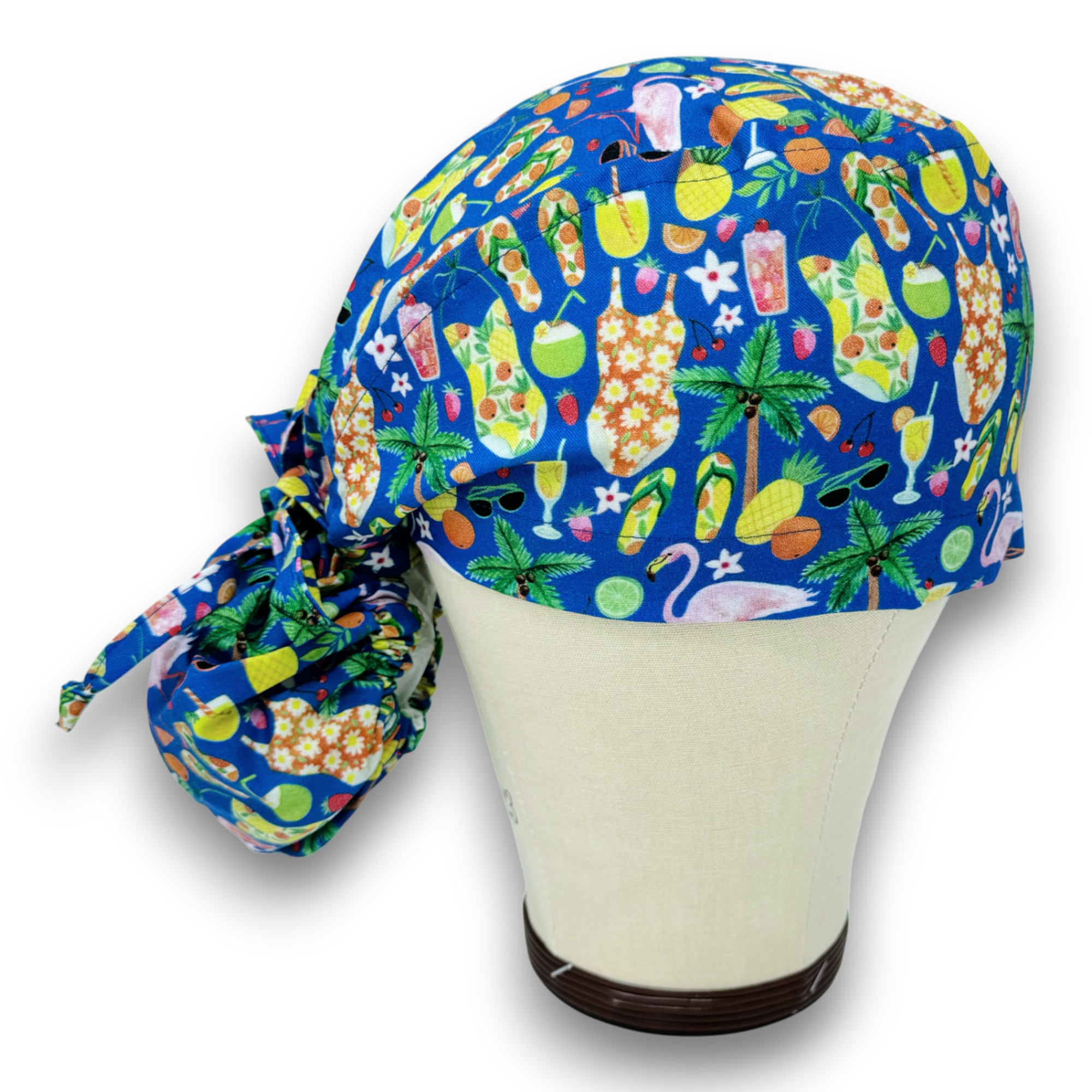 Summertime Ponytail scrub cap for women with satin lined option by Paradise Caps.