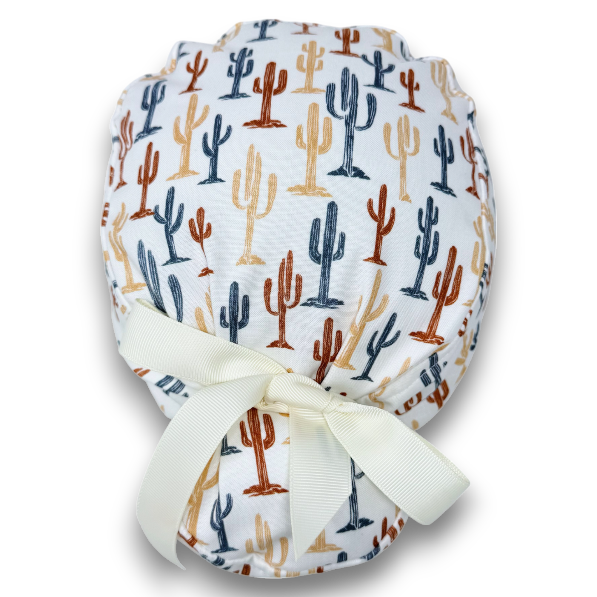 Cactus Euro scrub cap with ties for Women by Paradise Caps. Euro PLUS style.