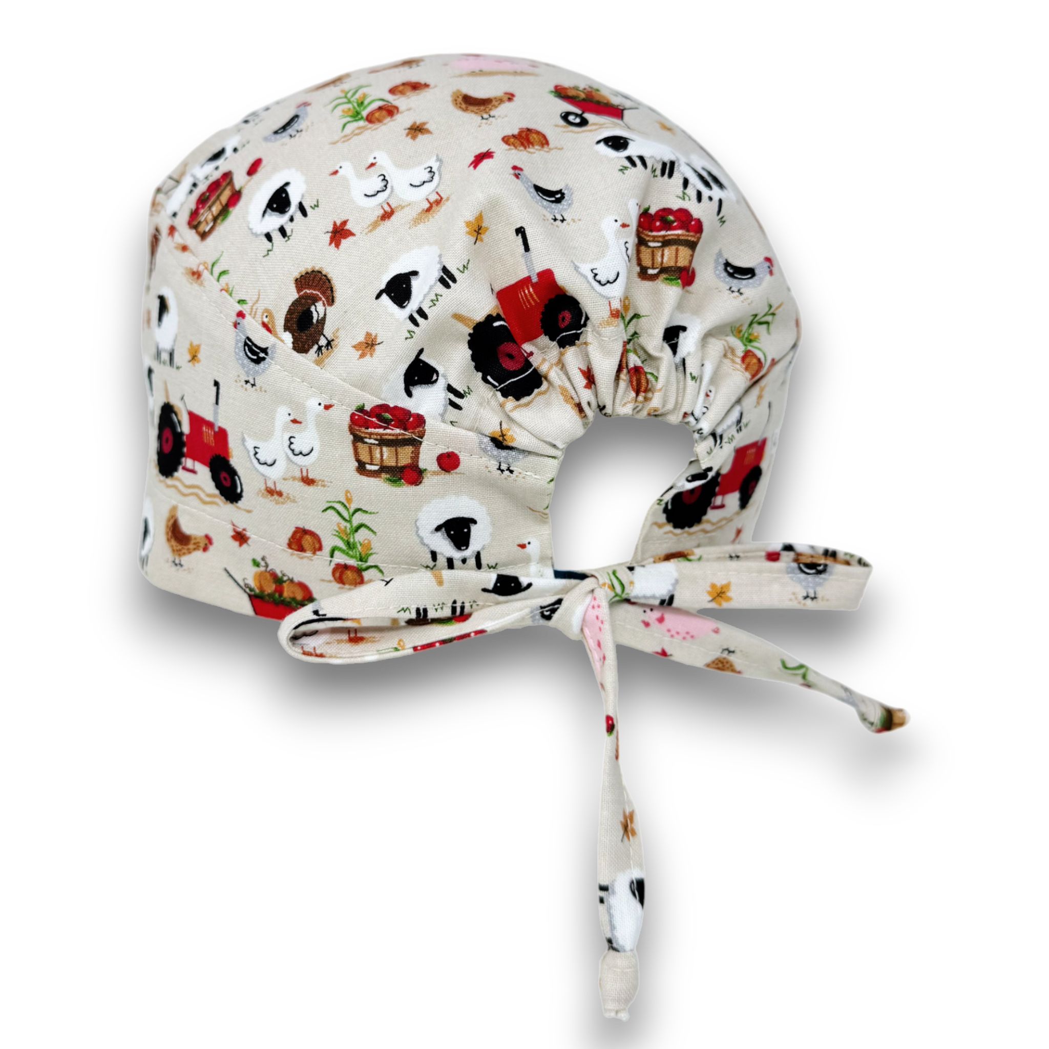 Harvest Farm Skull tie-back style surgical scrub cap for men by Paradise Caps.