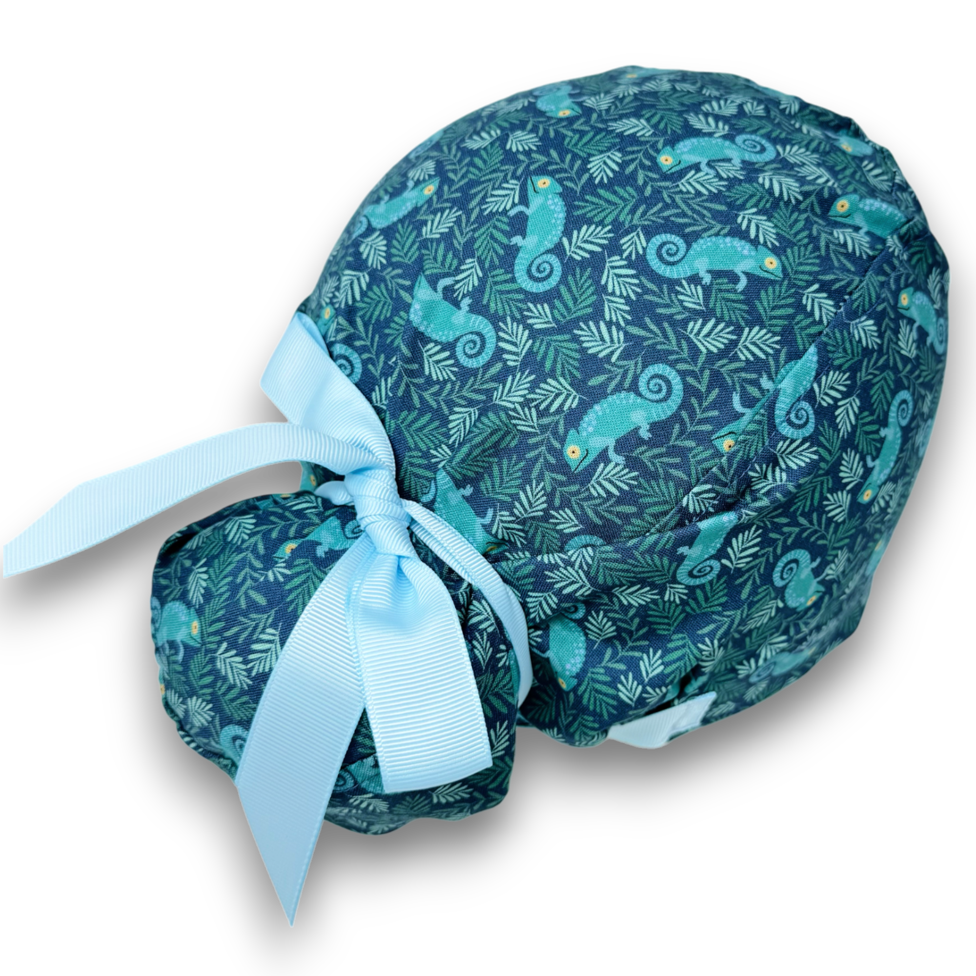 Chameleon Euro scrub cap with ties for Women by Paradise Caps. Euro PLUS style.