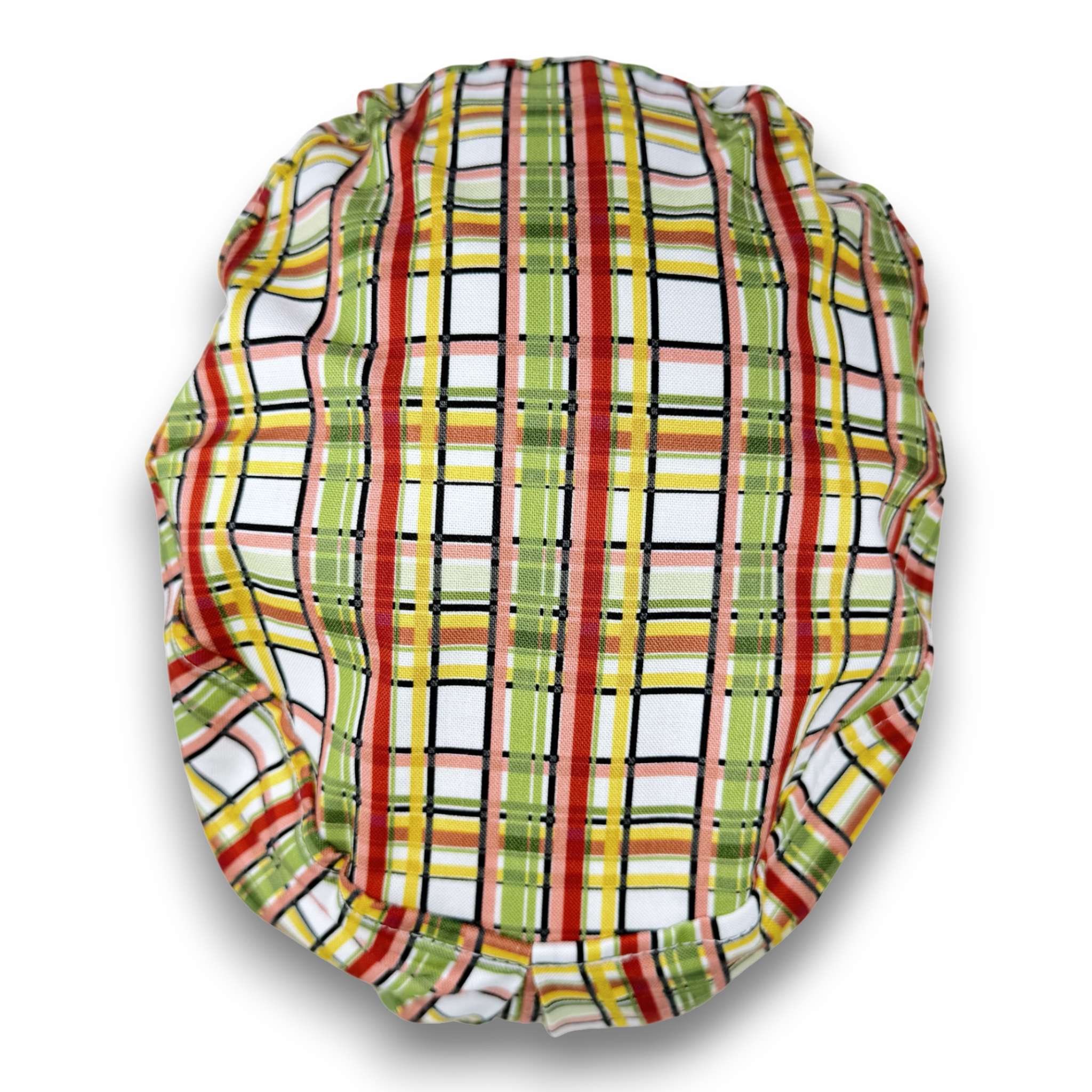 Autumn Plaid Euro Scrub Cap for Women with Satin Lined Option by Paradise Caps.