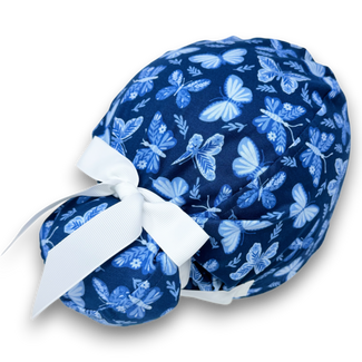 Butterfly Euro scrub cap with ties for Women by Paradise Caps. Euro PLUS style.