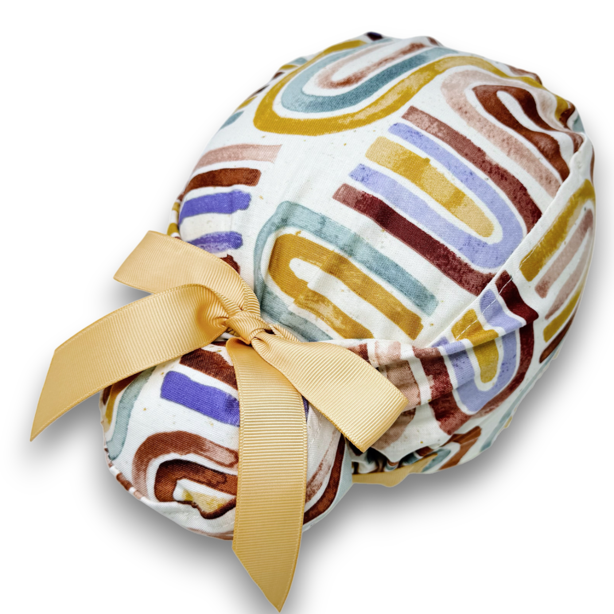 Rainbow Euro scrub cap with ties for Women by Paradise Caps. Euro PLUS style.