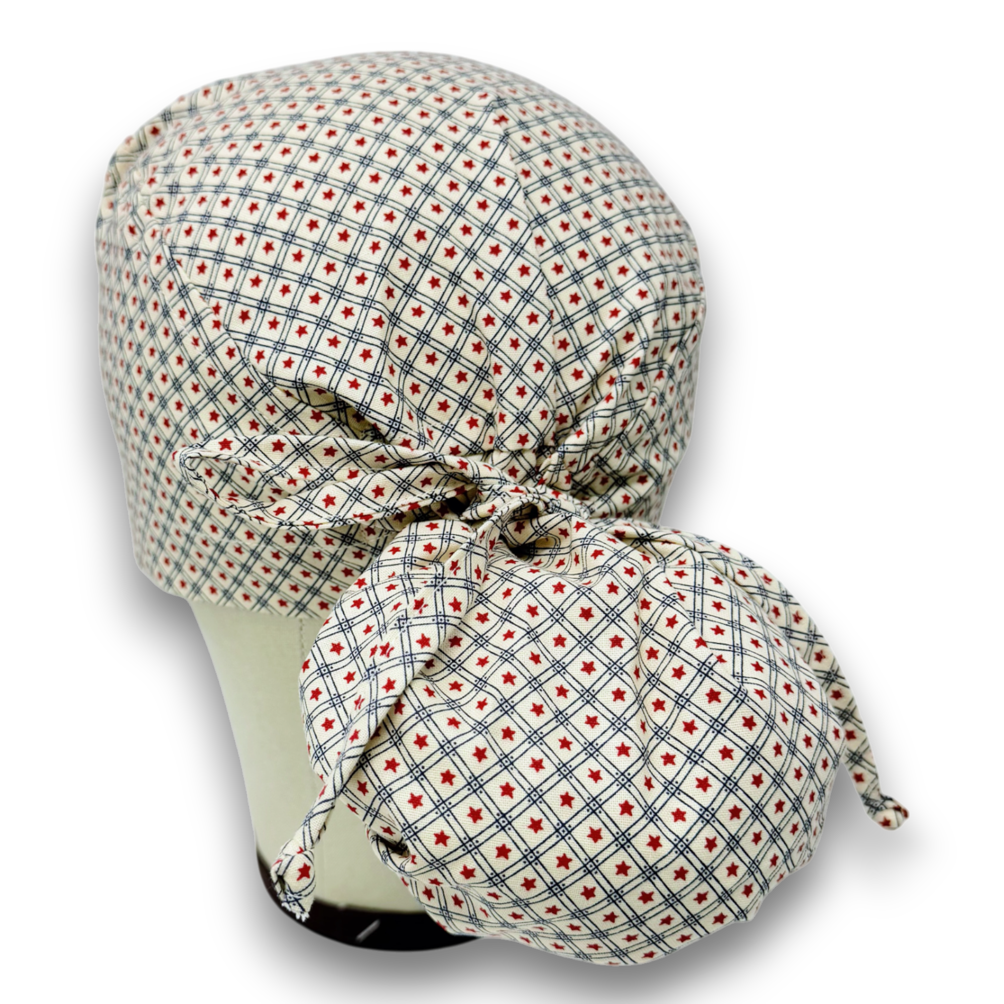 Star Ponytail scrub cap for women with Satin Lined by Paradise Caps.