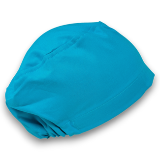Solid blue Euro Scrub Cap for Women with Satin Lined Option by Paradise Caps.