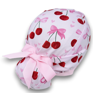 Valentine's day Euro scrub cap with ties for Women by Paradise Caps. Euro PLUS style.