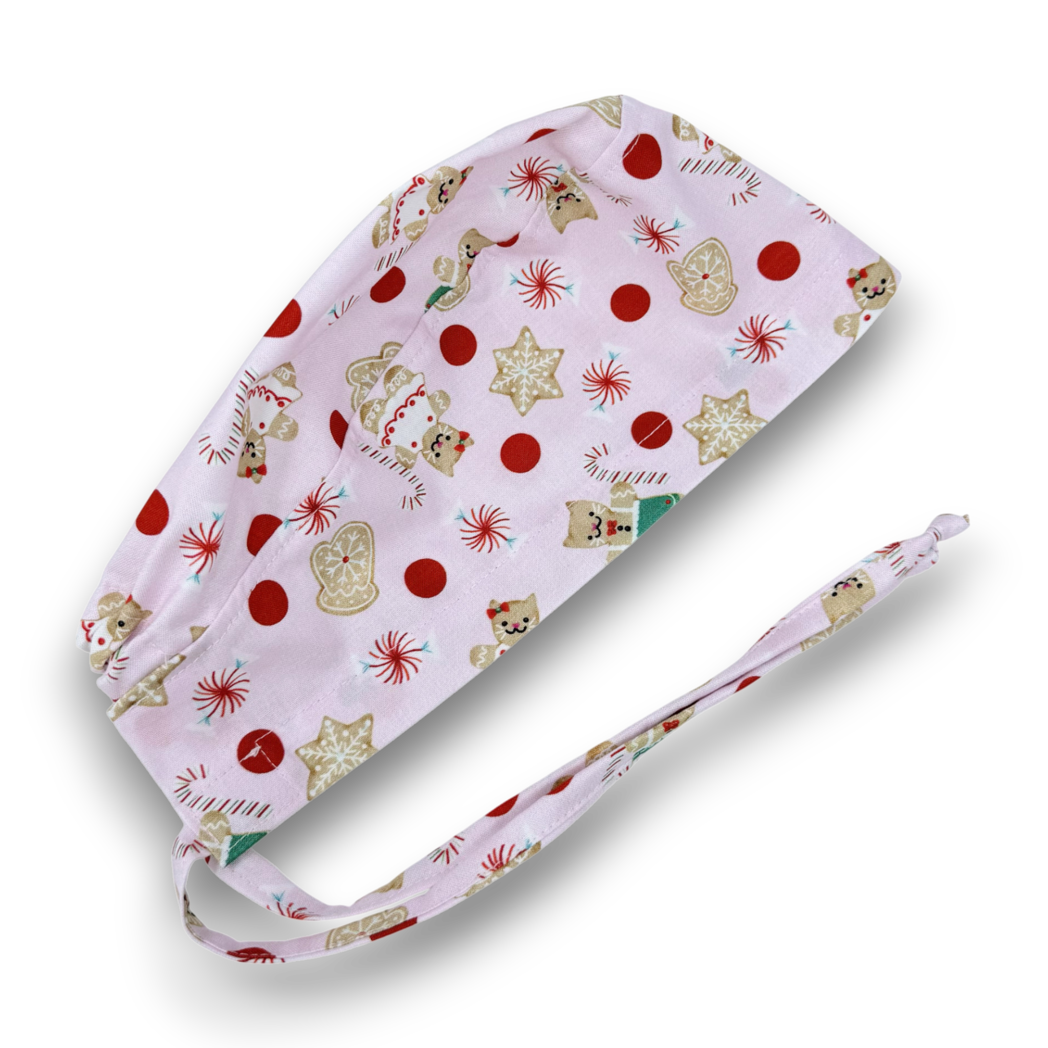 Gingerbread skull tie-back style surgical scrub cap by Paradise Caps.