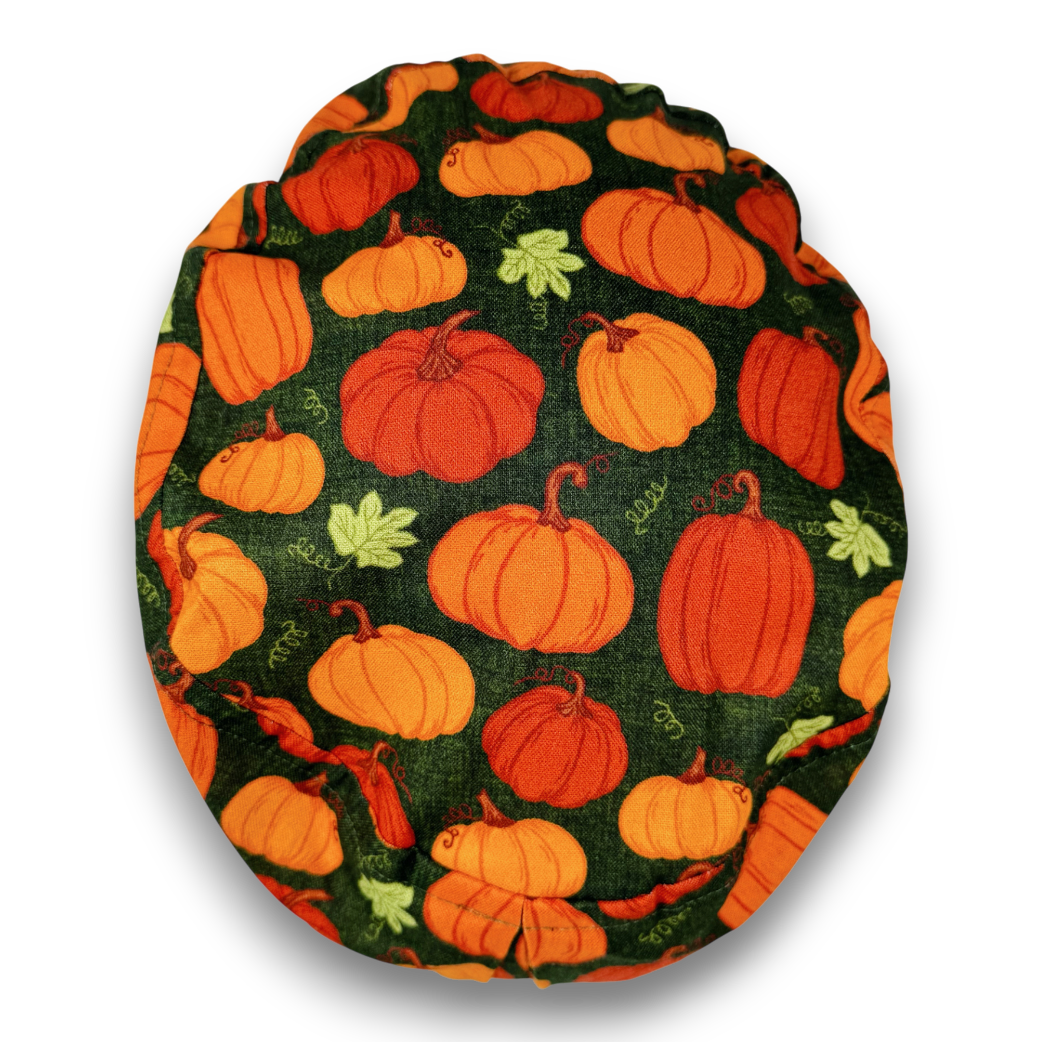 Dark Green Rustic Pumpkin Euro Scrub Cap for Women with Satin Lined Option by Paradise Caps.