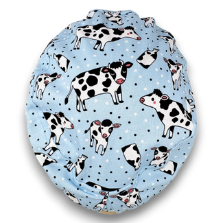 Cow Euro Scrub Cap for Women with Satin Lined Option by Paradise Caps.