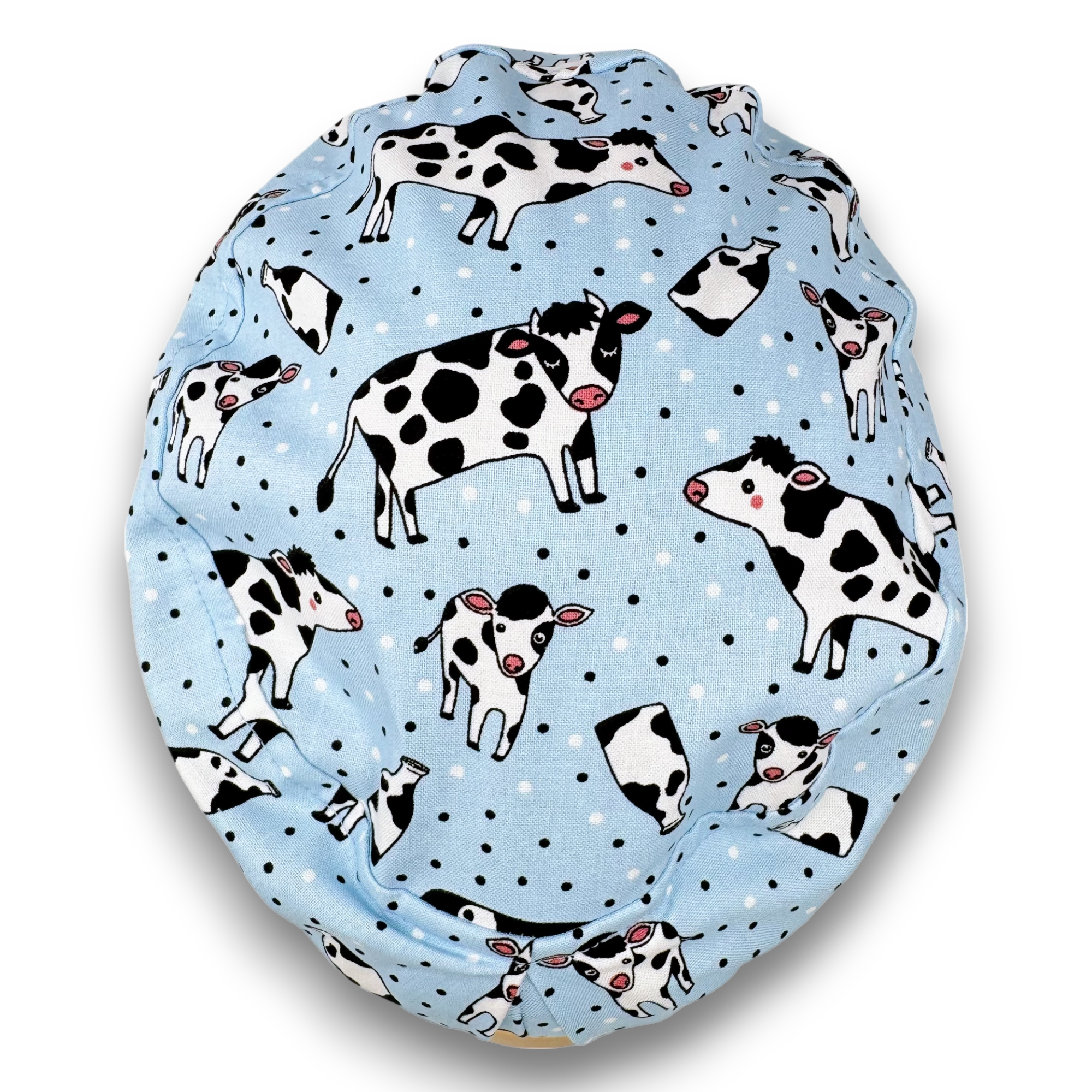 Cow Euro Scrub Cap for Women with Satin Lined Option by Paradise Caps.