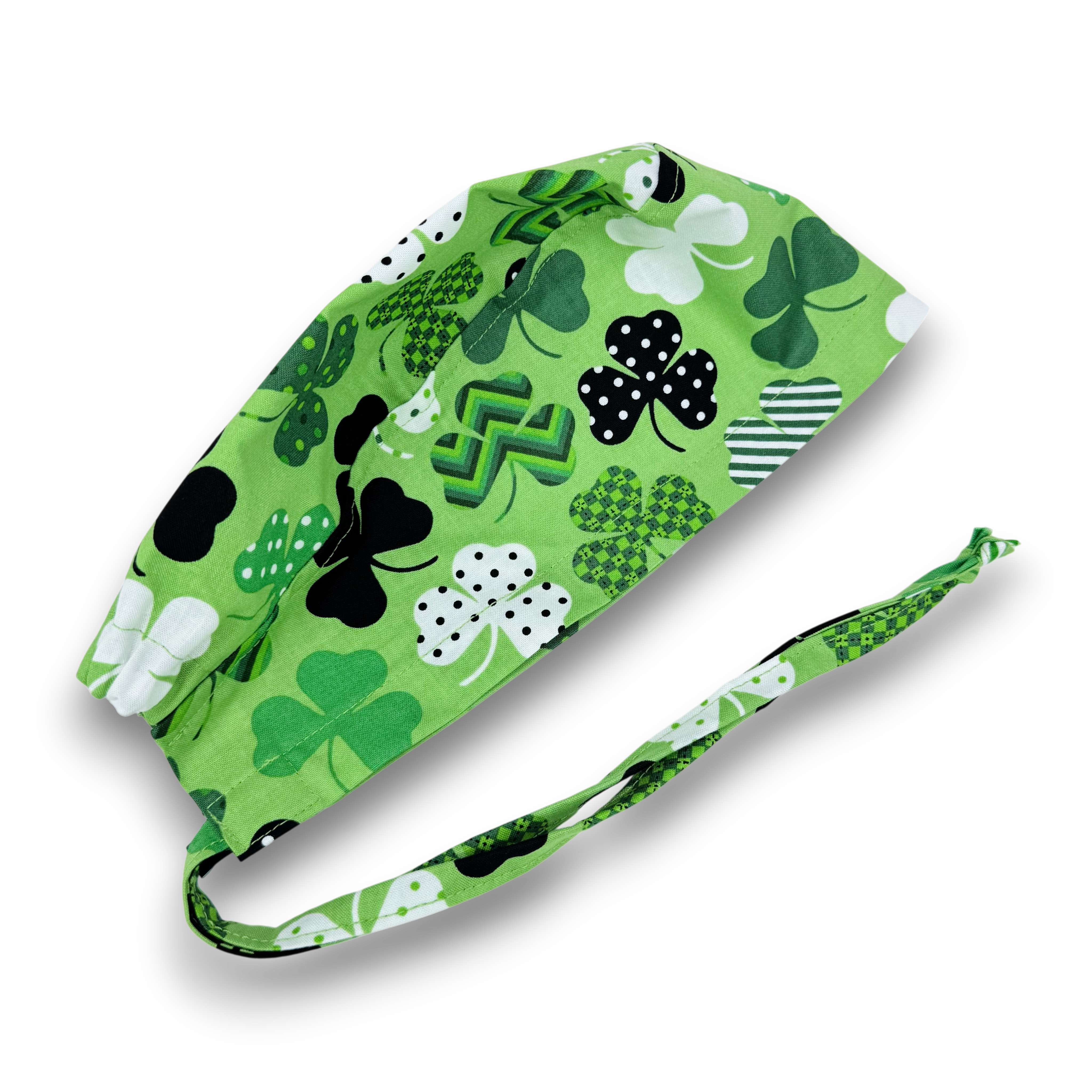 St. Patricks Day Irish Skull tie-back style surgical scrub cap for men by Paradise Caps.