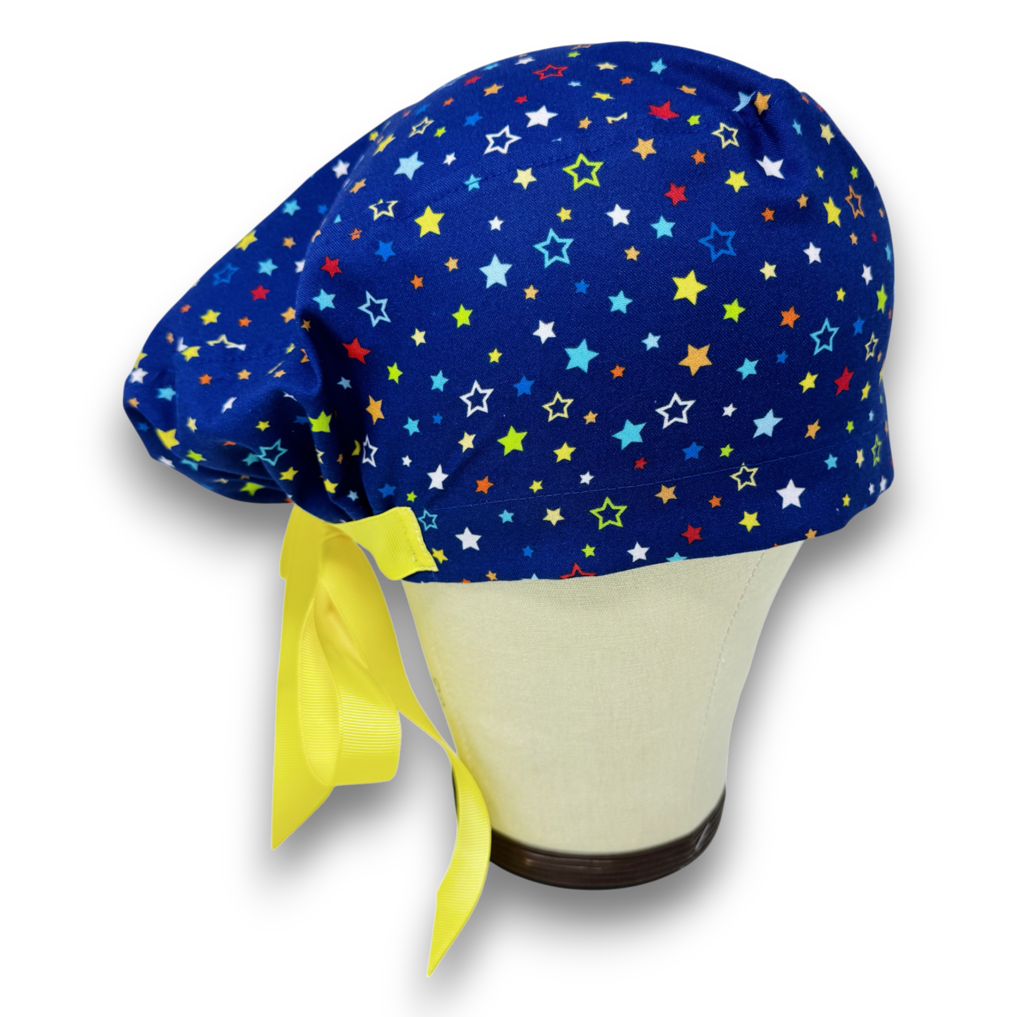 Star Euro scrub cap with ties for Women by Paradise Caps. Euro PLUS style.