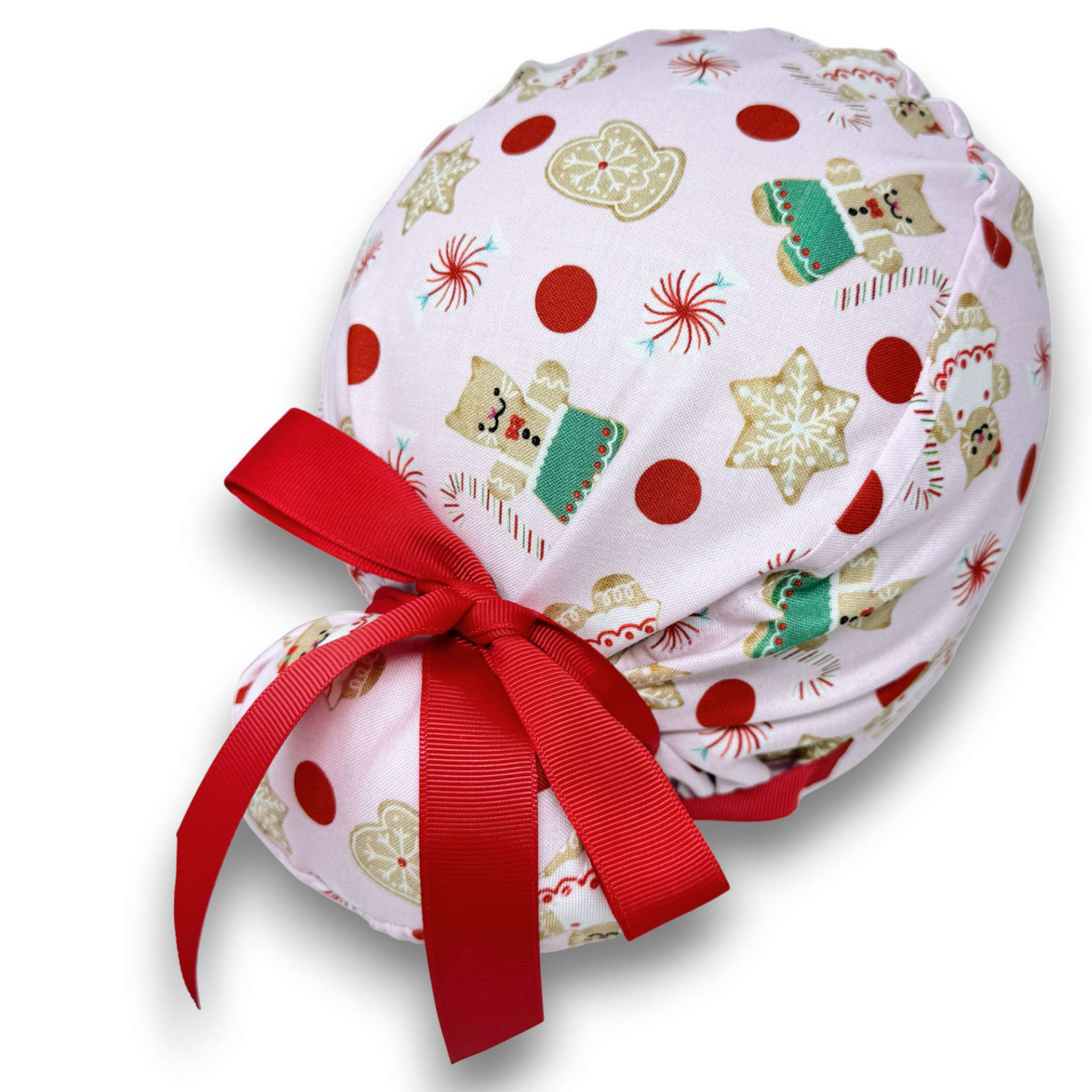 Gingerbread Euro scrub cap with ties for Women by Paradise Caps. Euro PLUS style.
