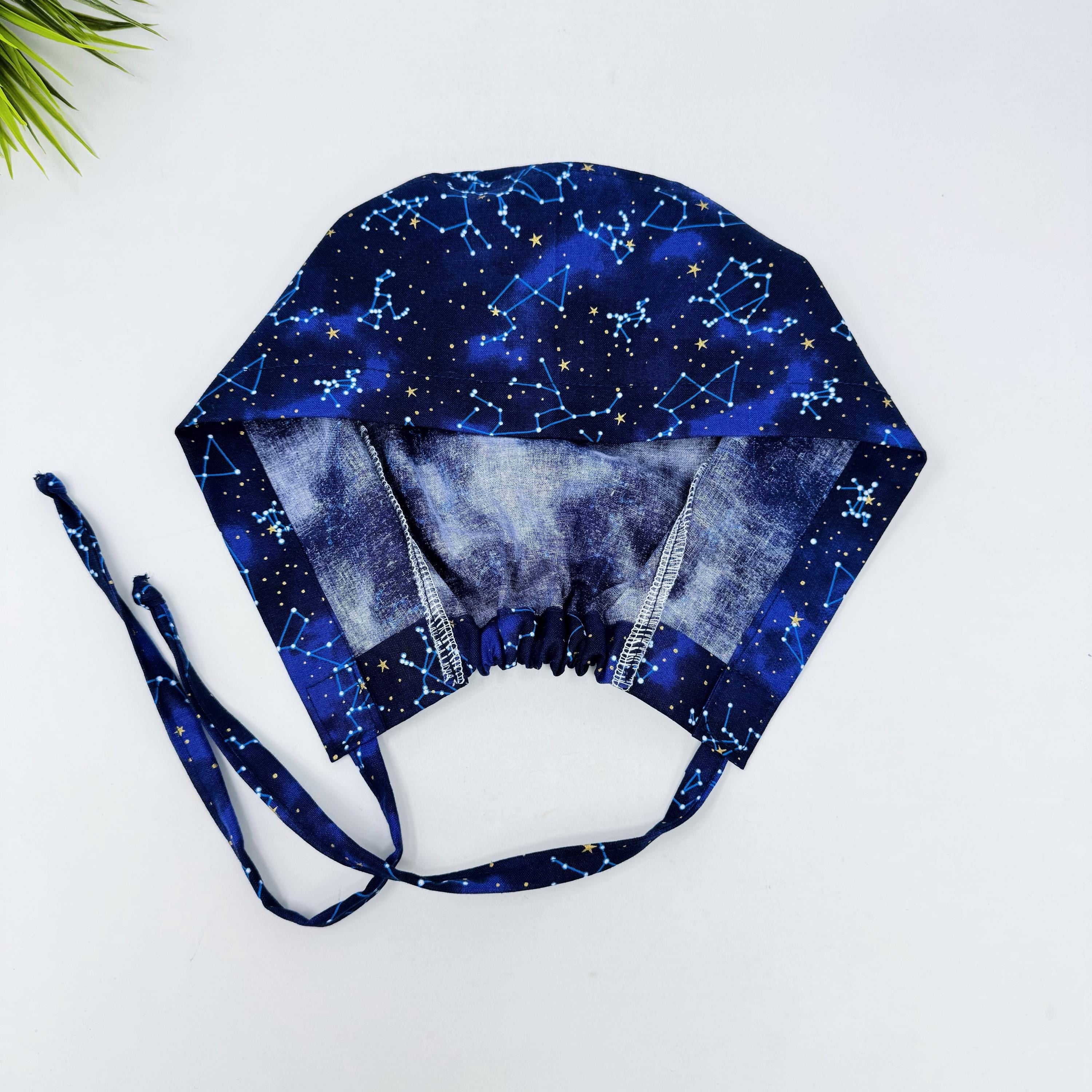 Constellation Men's Skull tie-back style surgical scrub cap for men by Paradise Caps.