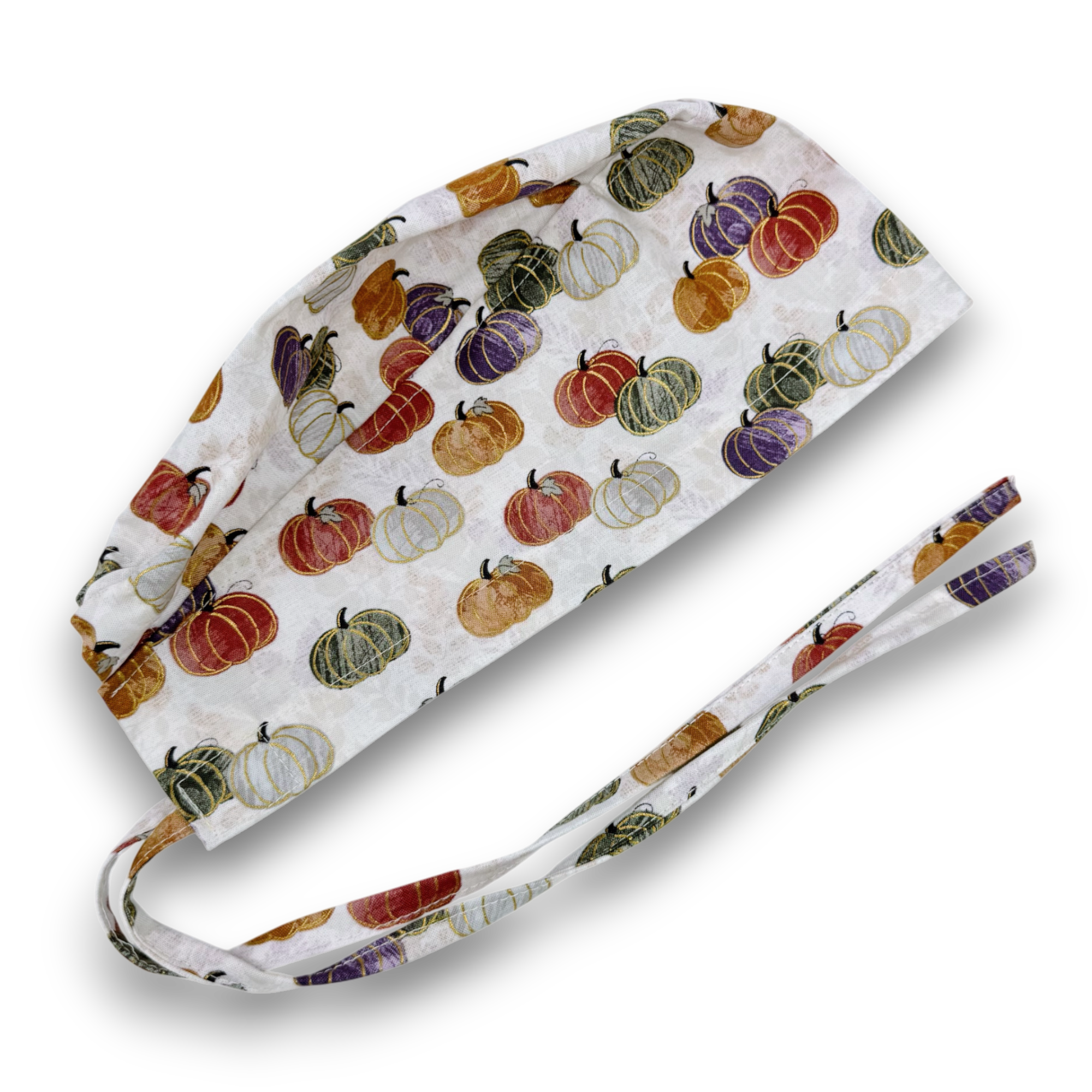Pumpkin Skull tie-back style surgical scrub cap for men by Paradise Caps.
