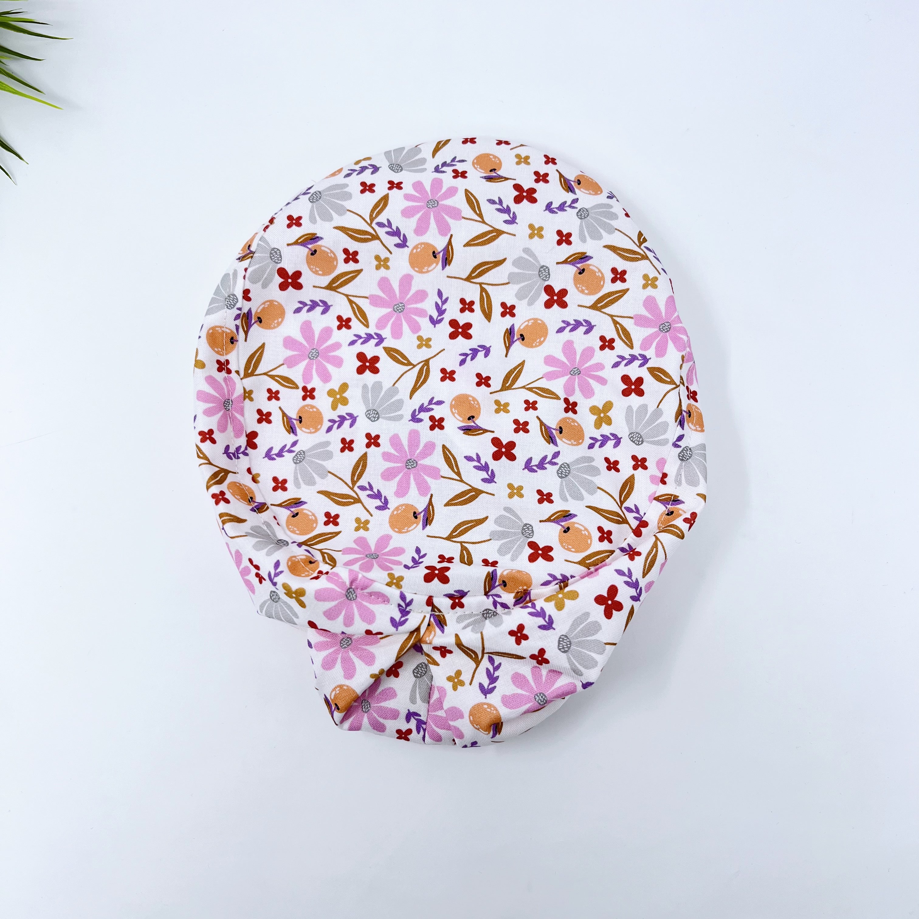 Colorful Blooming Euro Scrub Cap for Women with Satin Lined Option by Paradise Caps.