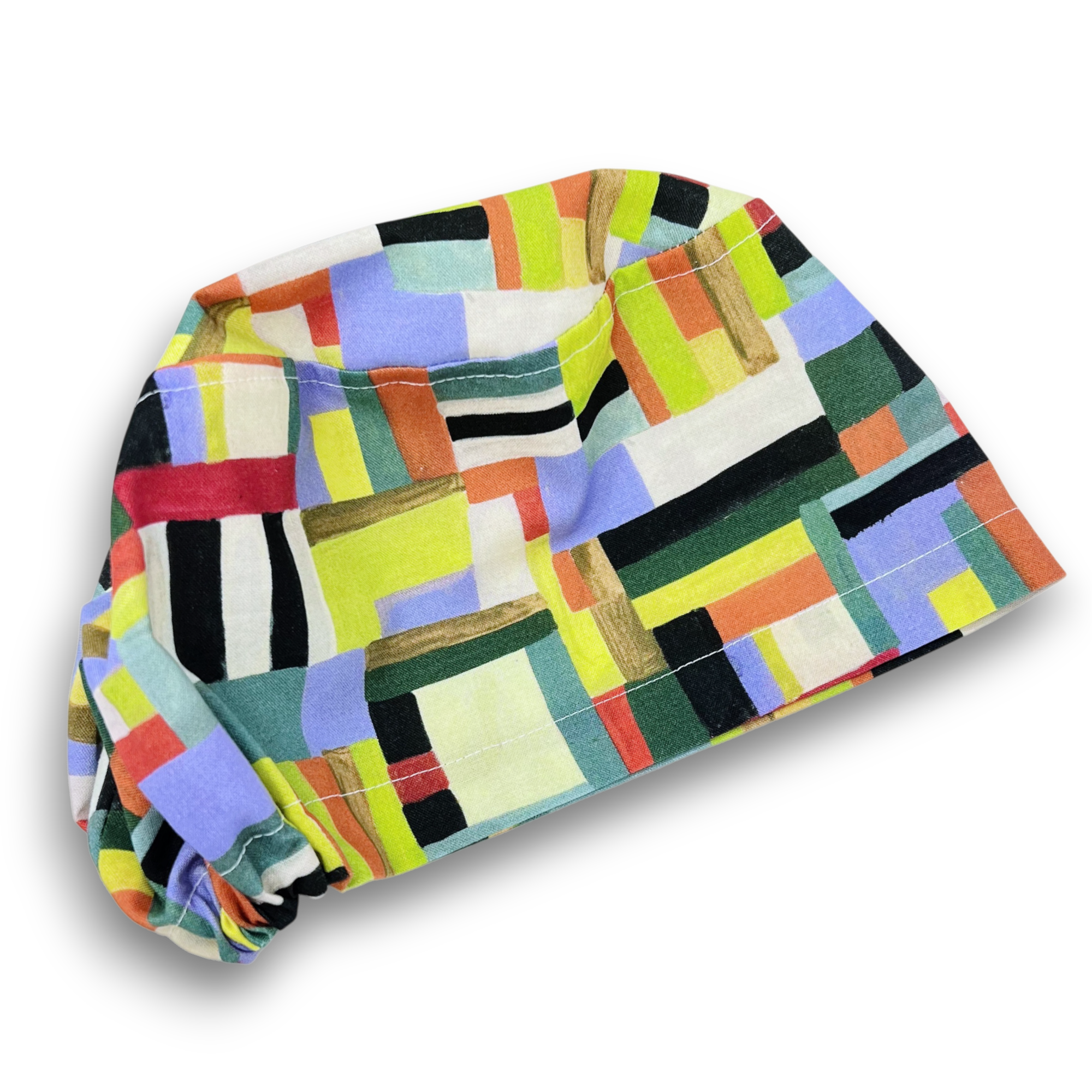 Geometric Euro Scrub Cap for Women with Satin Lined Option by Paradise Caps.