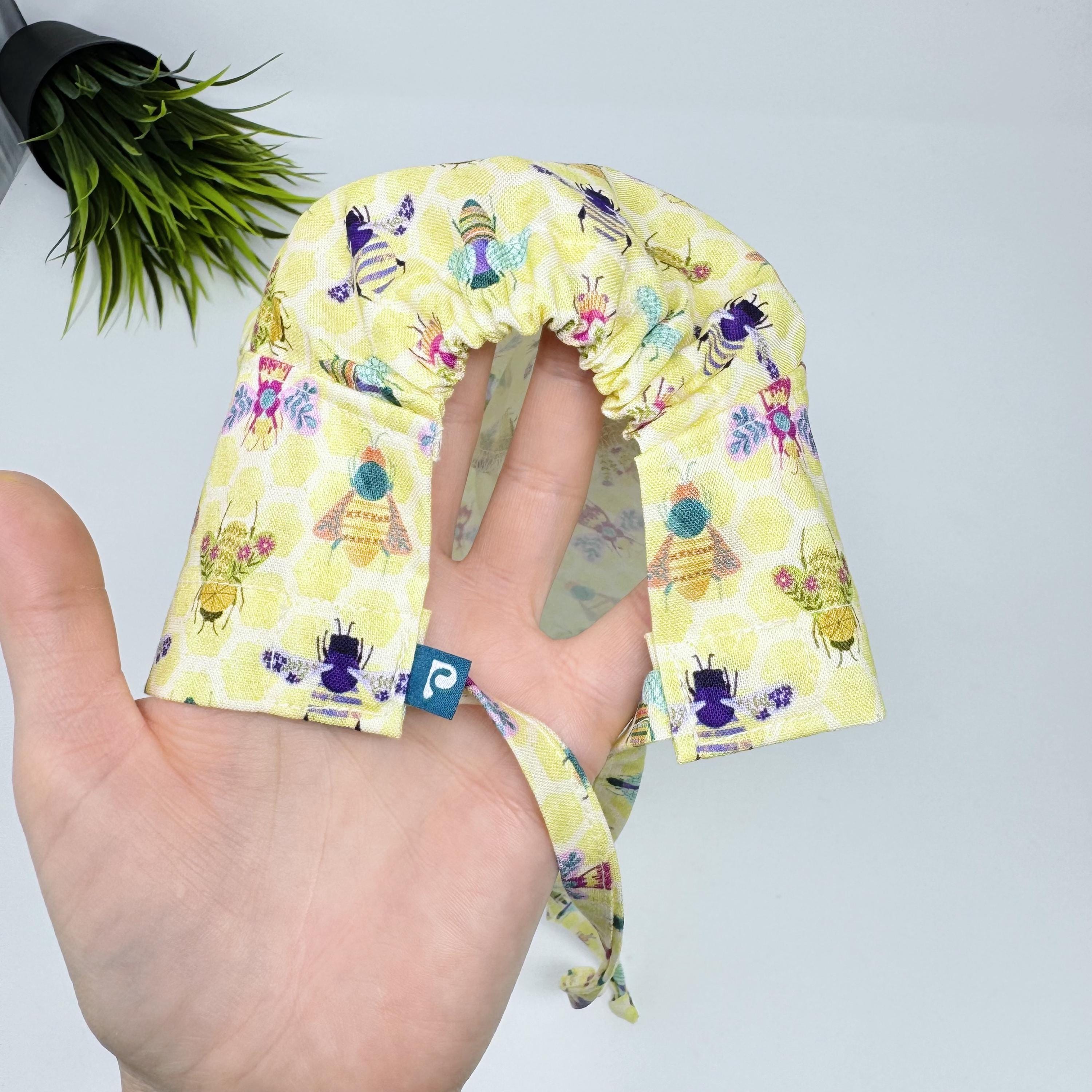 Bee Surgical cap for men. Yellow tie back scrub hat by Paradise Caps.