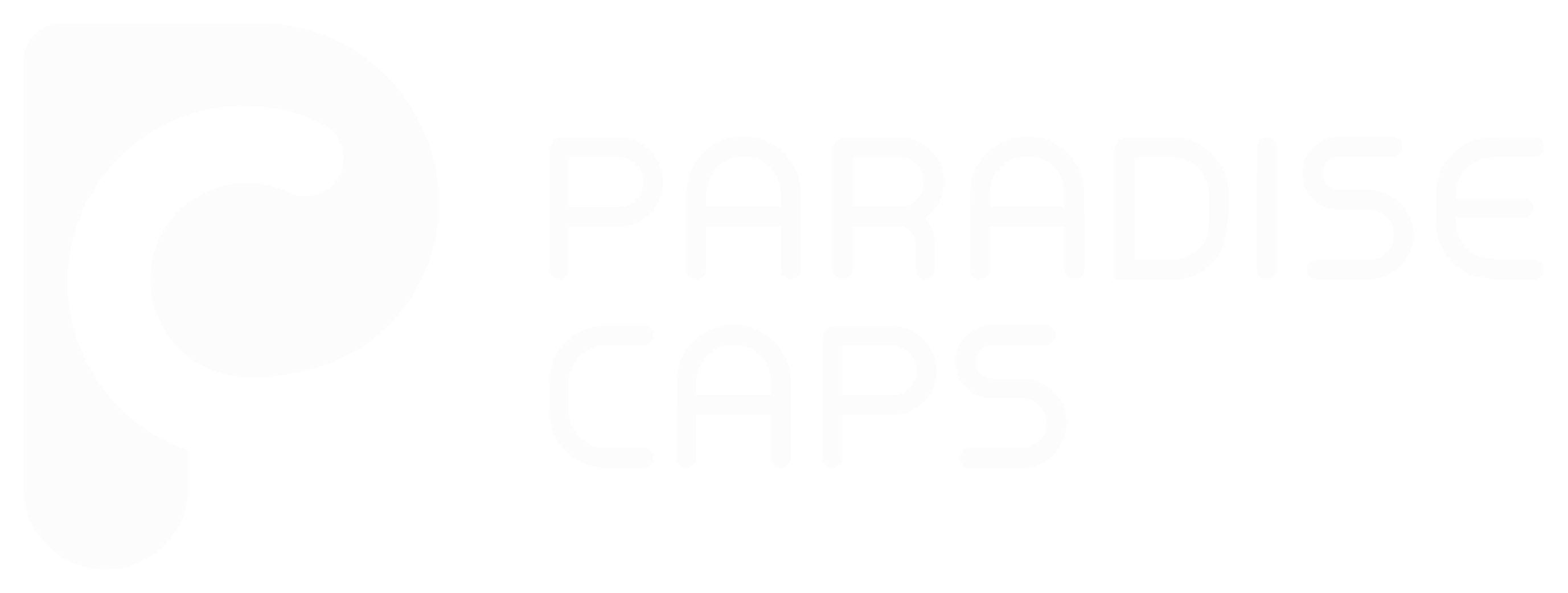Paradise Caps white logo