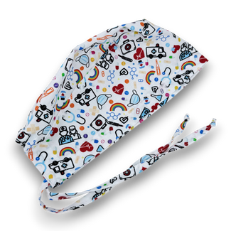 Medical Skull tie-back style surgical scrub cap for men by Paradise Caps.