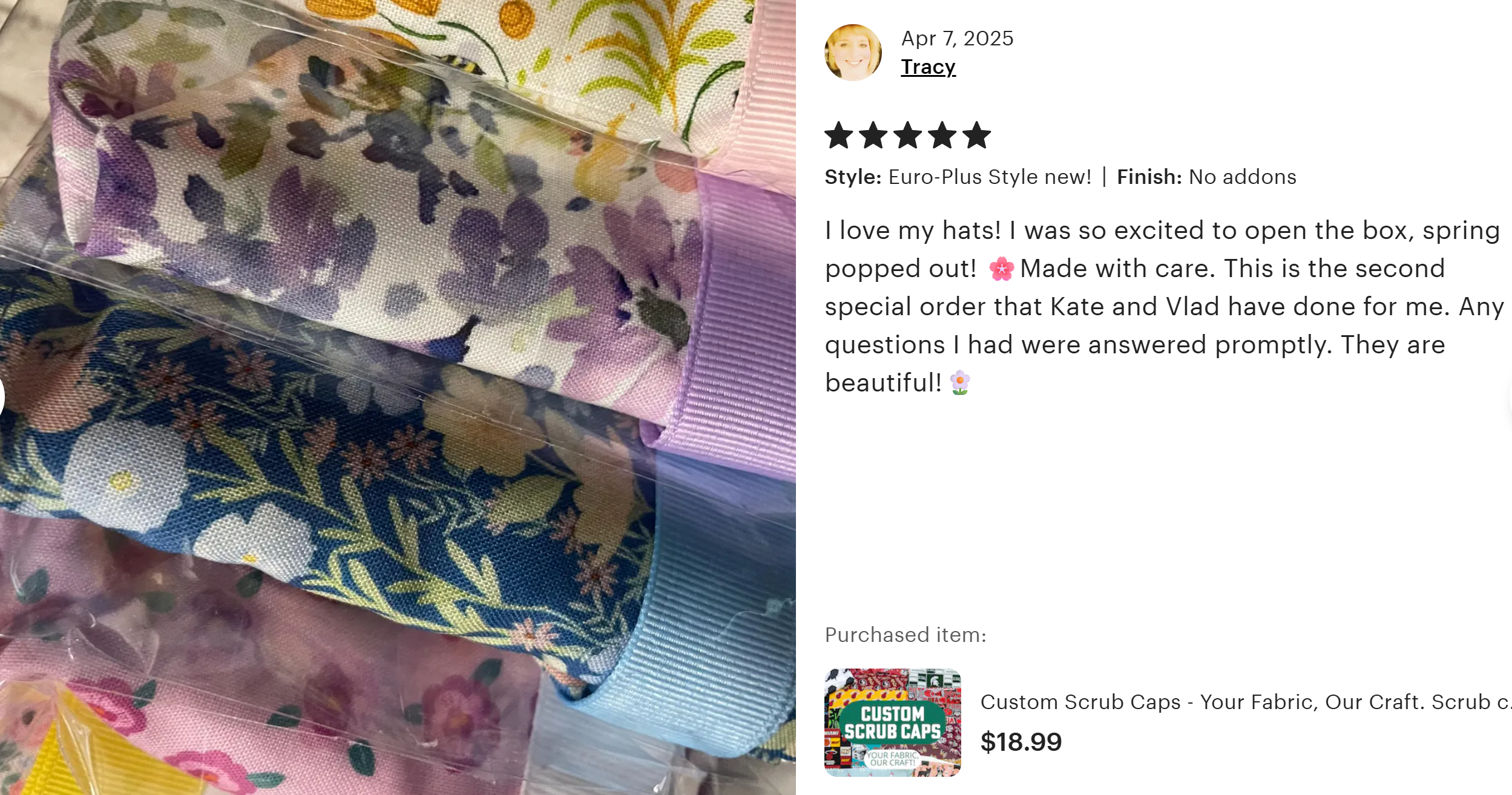 Custom Scrub Cap - Your Fabric, Our Craft. Scrub cap made from your fabric.