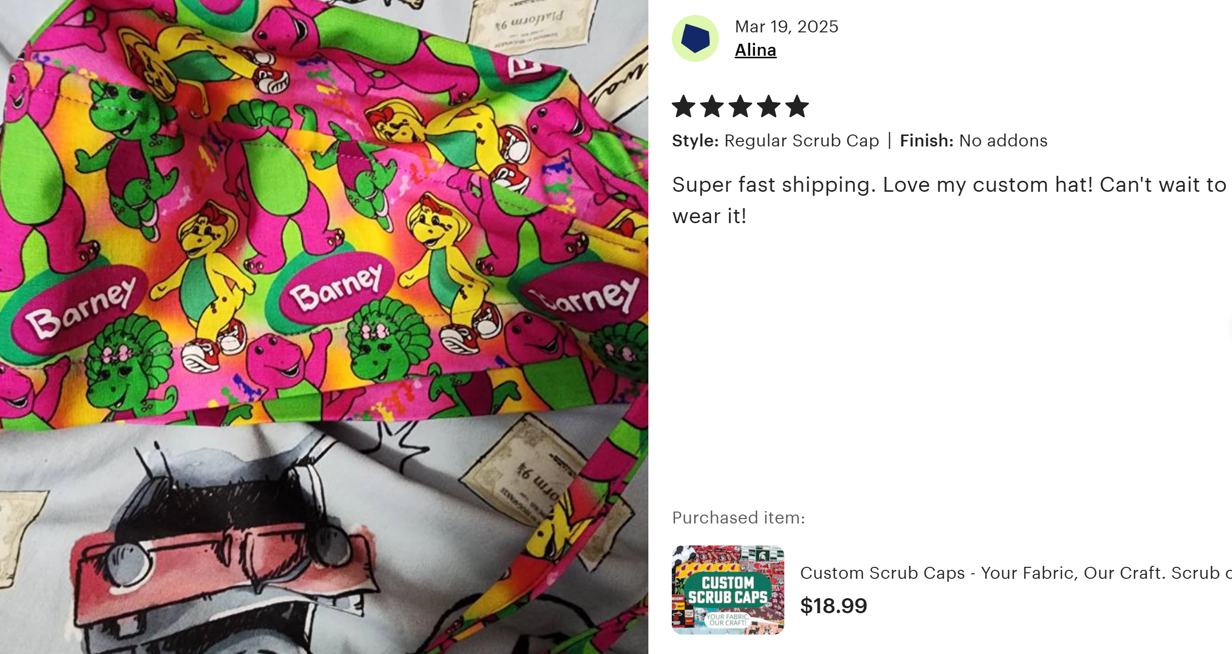 Custom Scrub Cap - Your Fabric, Our Craft. Scrub cap made from your fabric.