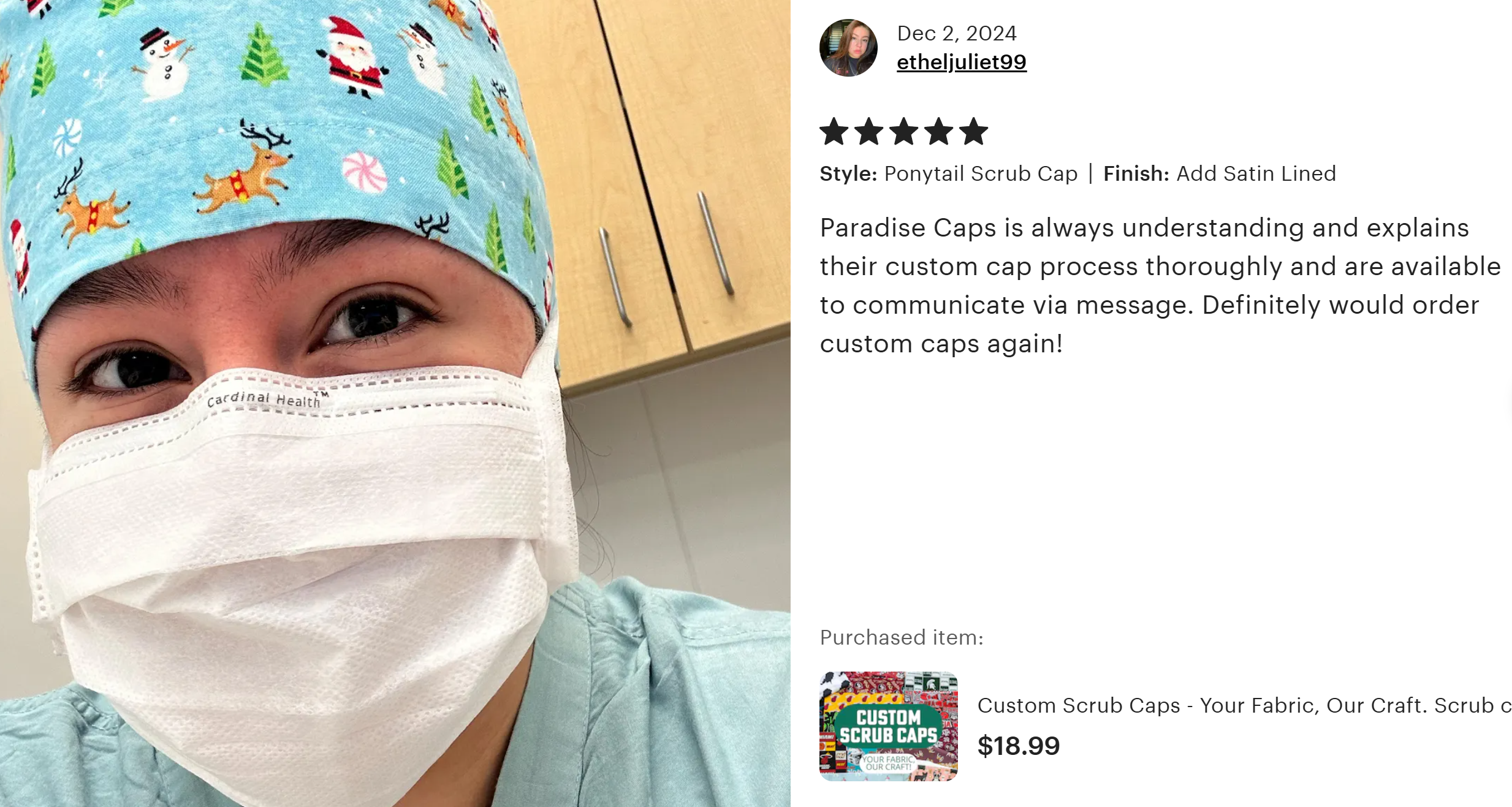 Custom Scrub Cap - Your Fabric, Our Craft. Scrub cap made from your fabric.