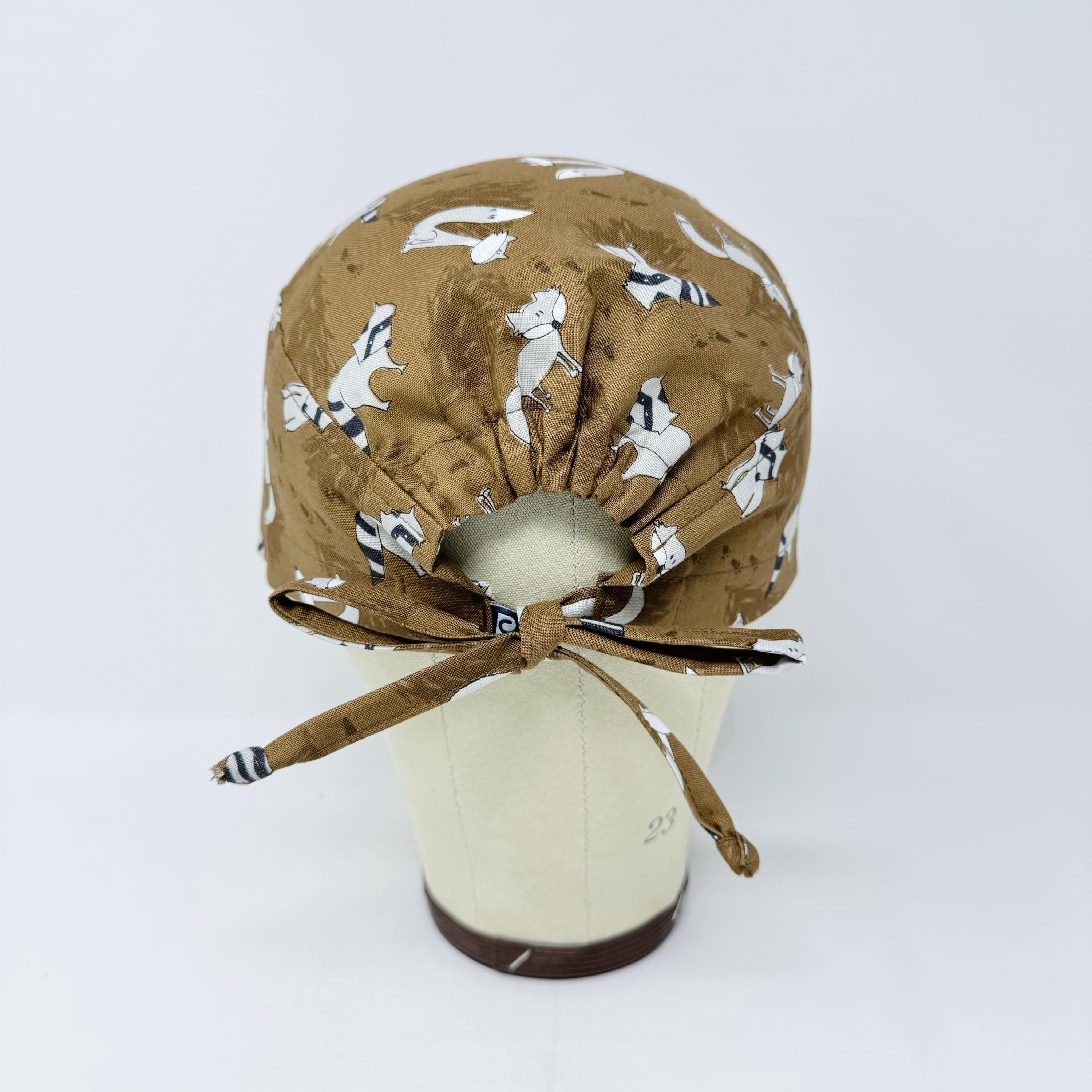 Raccoon men's scrub cap. Funny surgical hat by Paradise Caps.