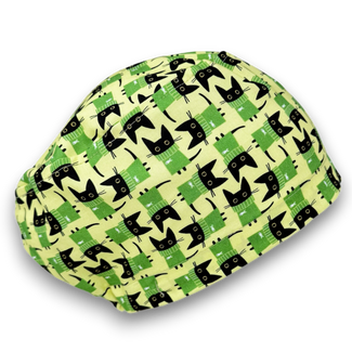 Cat Euro Scrub Cap for Women with Satin Lined Option by Paradise Caps.