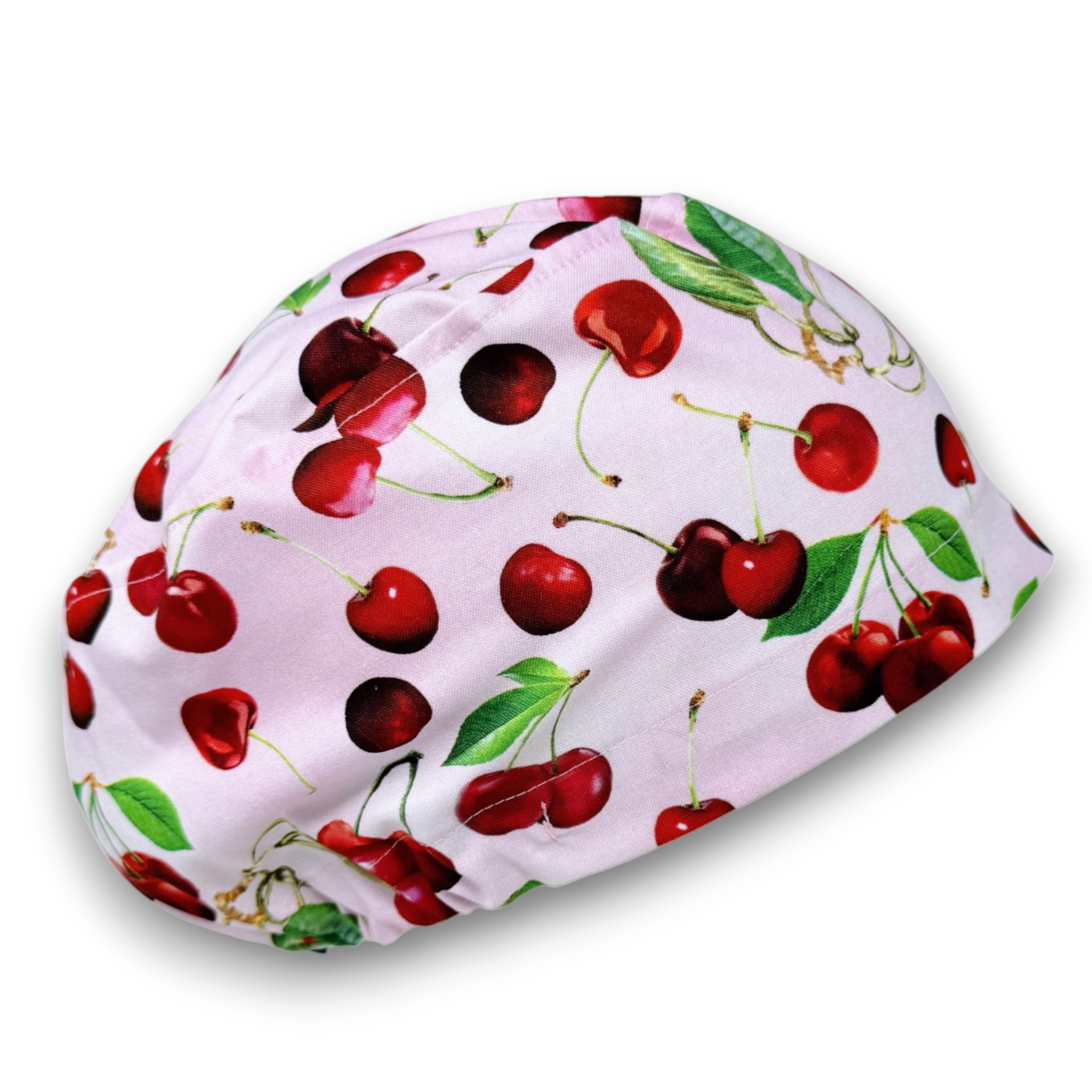 Cherry Euro Scrub Cap for Women with Satin Lined Option by Paradise Caps.