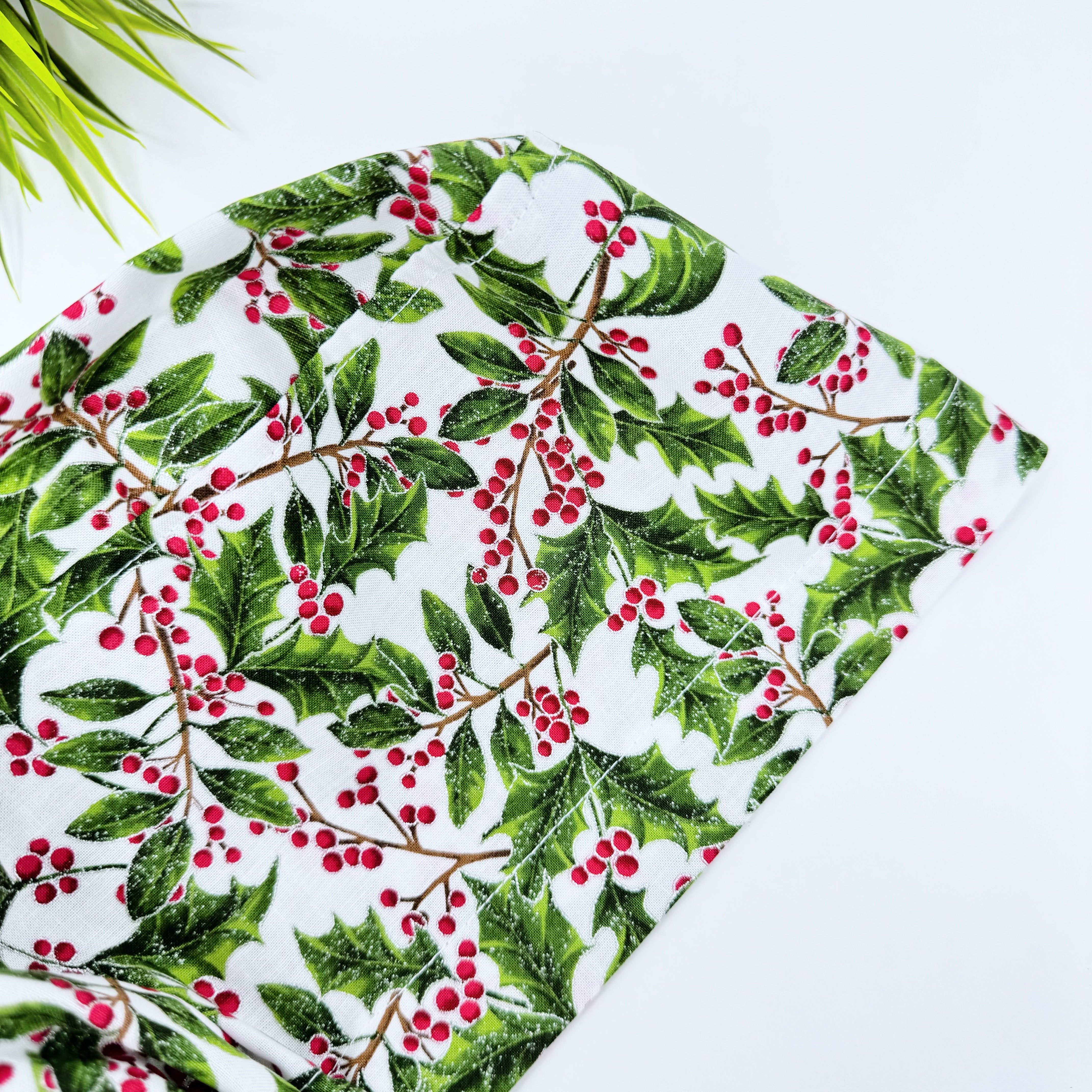 Christmas Euro Scrub Cap for Women with Satin Lined Option by Paradise Caps.