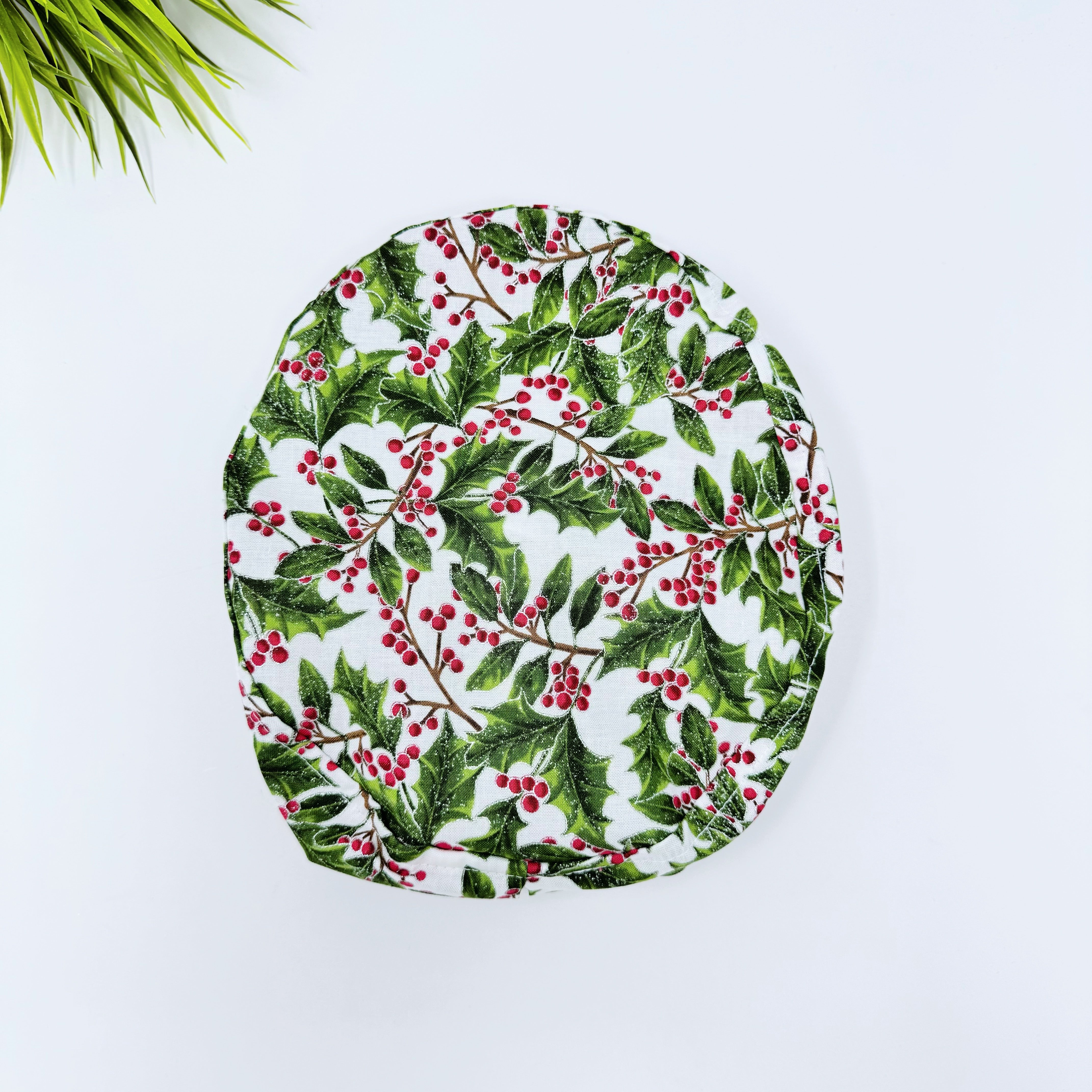 Christmas Euro Scrub Cap for Women with Satin Lined Option by Paradise Caps.