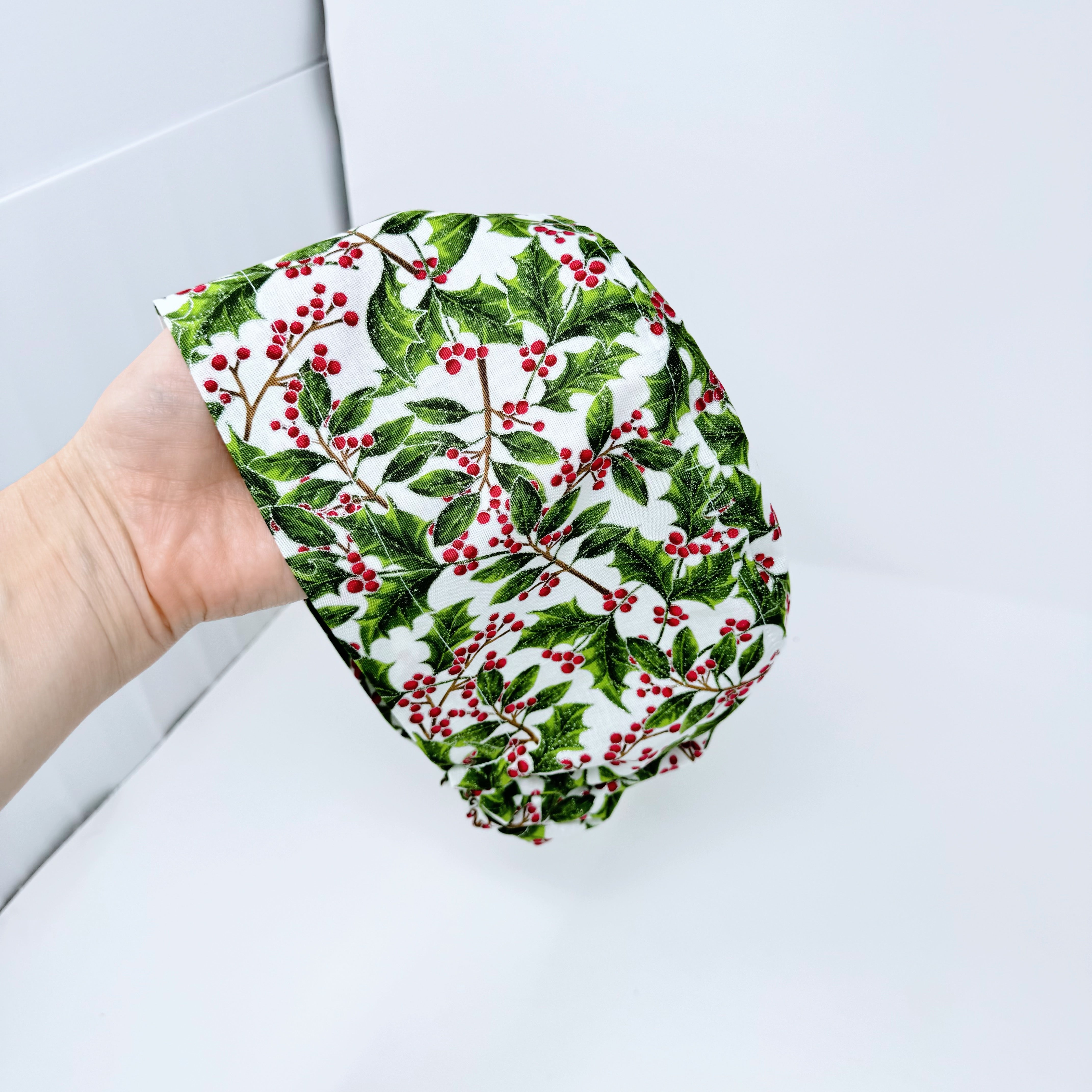 Christmas Euro Scrub Cap for Women with Satin Lined Option by Paradise Caps.