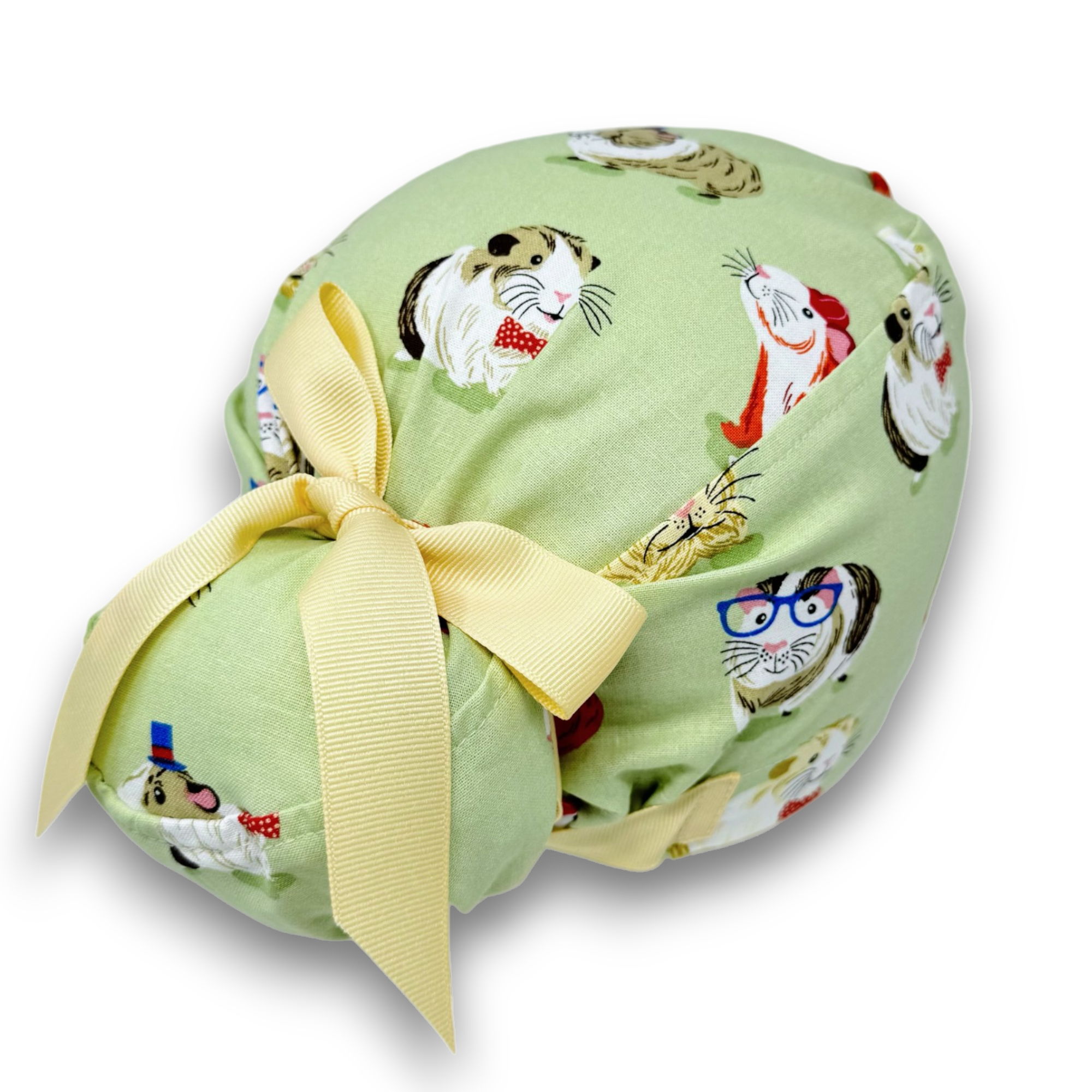 Guinea pig Euro scrub cap with ties for Women by Paradise Caps. Euro PLUS style.