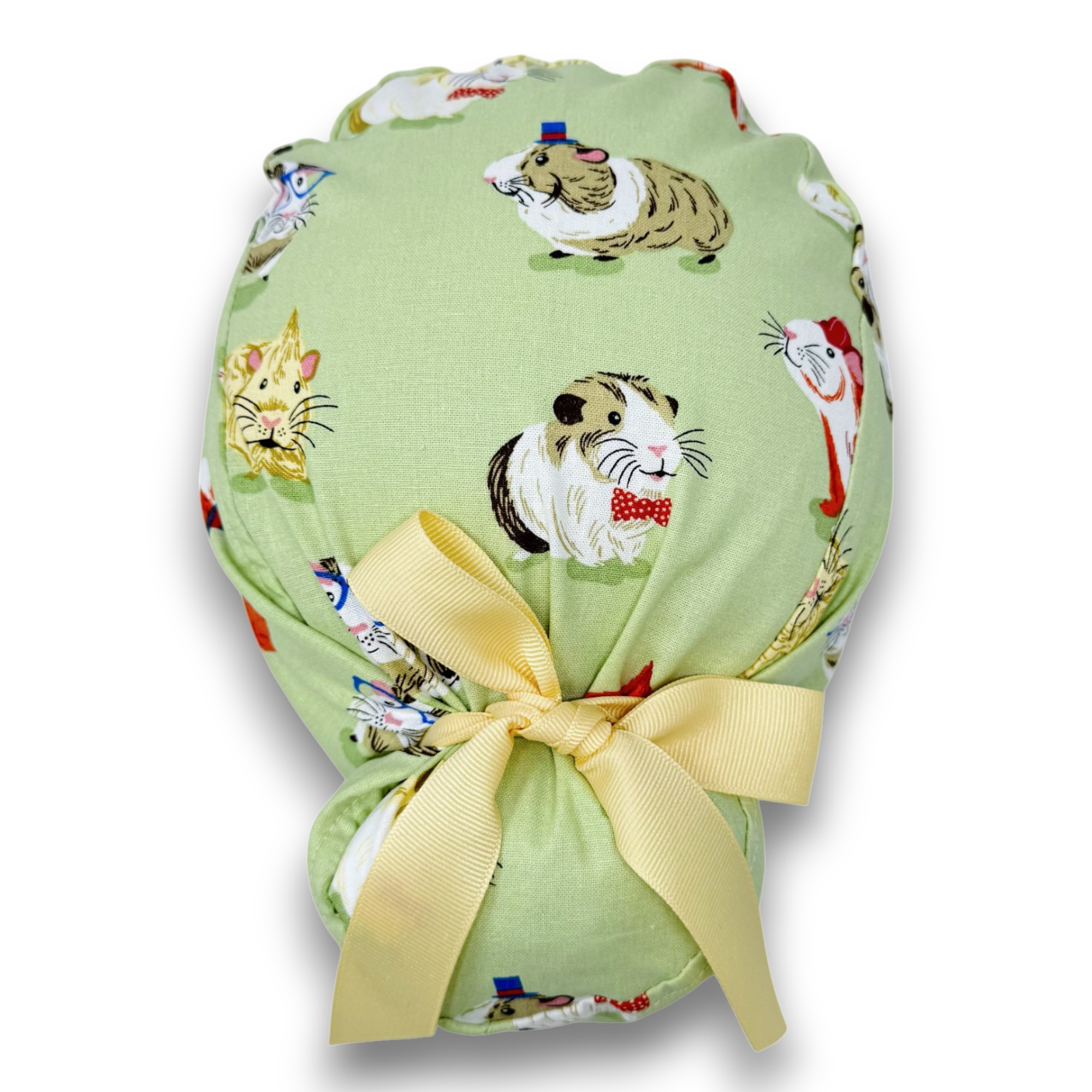 Guinea pig Euro scrub cap with ties for Women by Paradise Caps. Euro PLUS style.