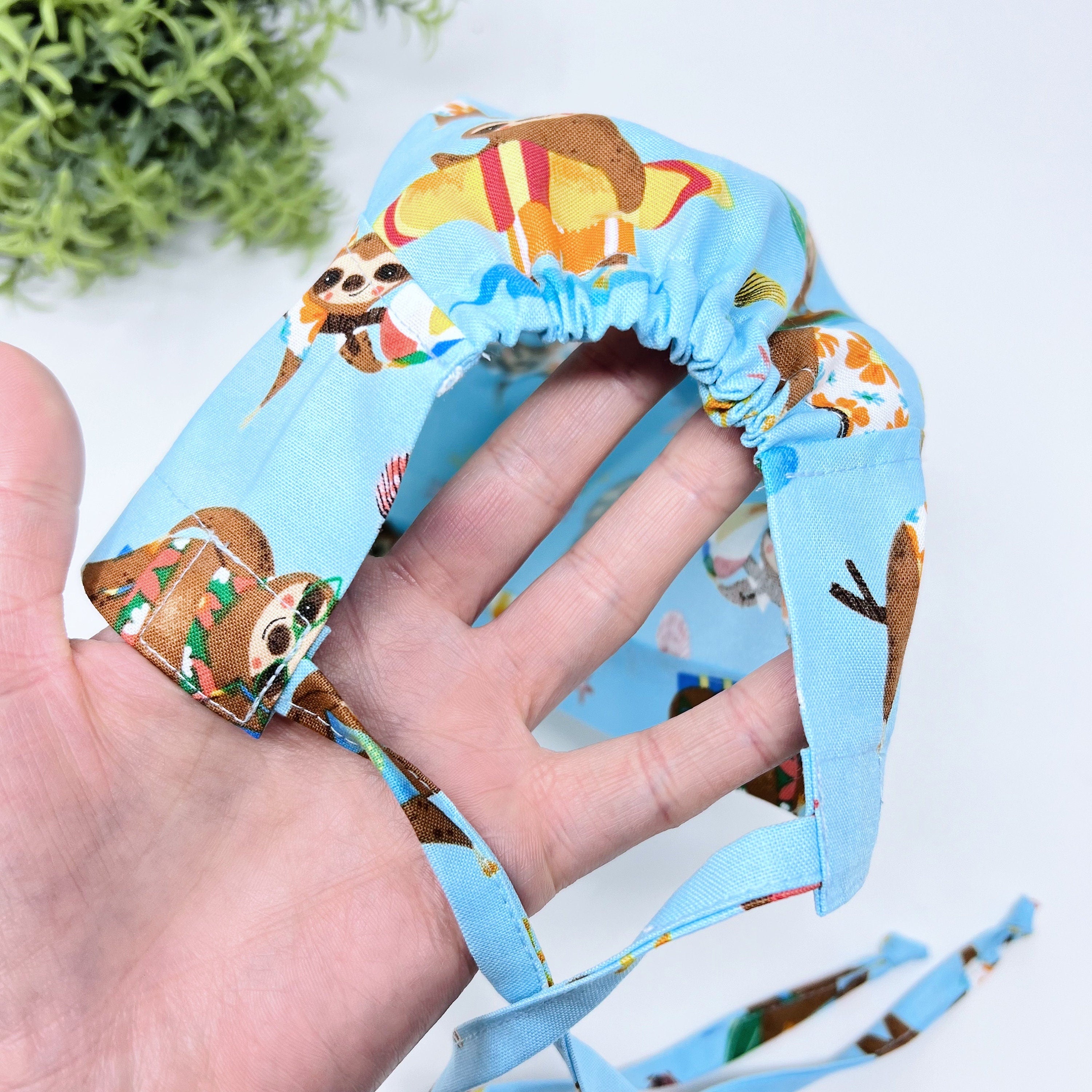 Sloth Skull tie-back style surgical scrub cap for men by Paradise Caps.
