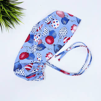 Balloon Ponytail scrub cap for women with satin lined option by Paradise Caps.