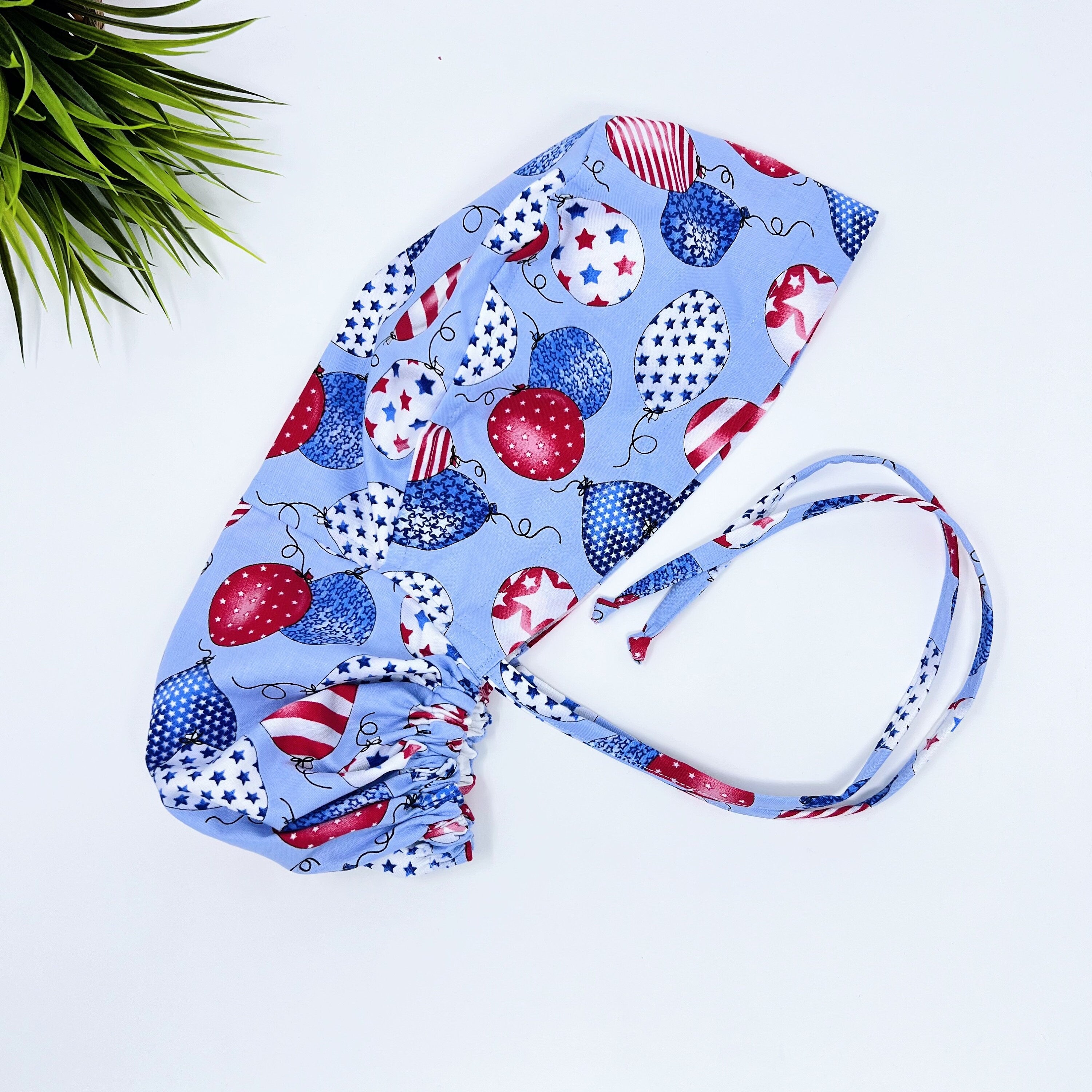 Balloon Ponytail scrub cap for women with satin lined option by Paradise Caps.