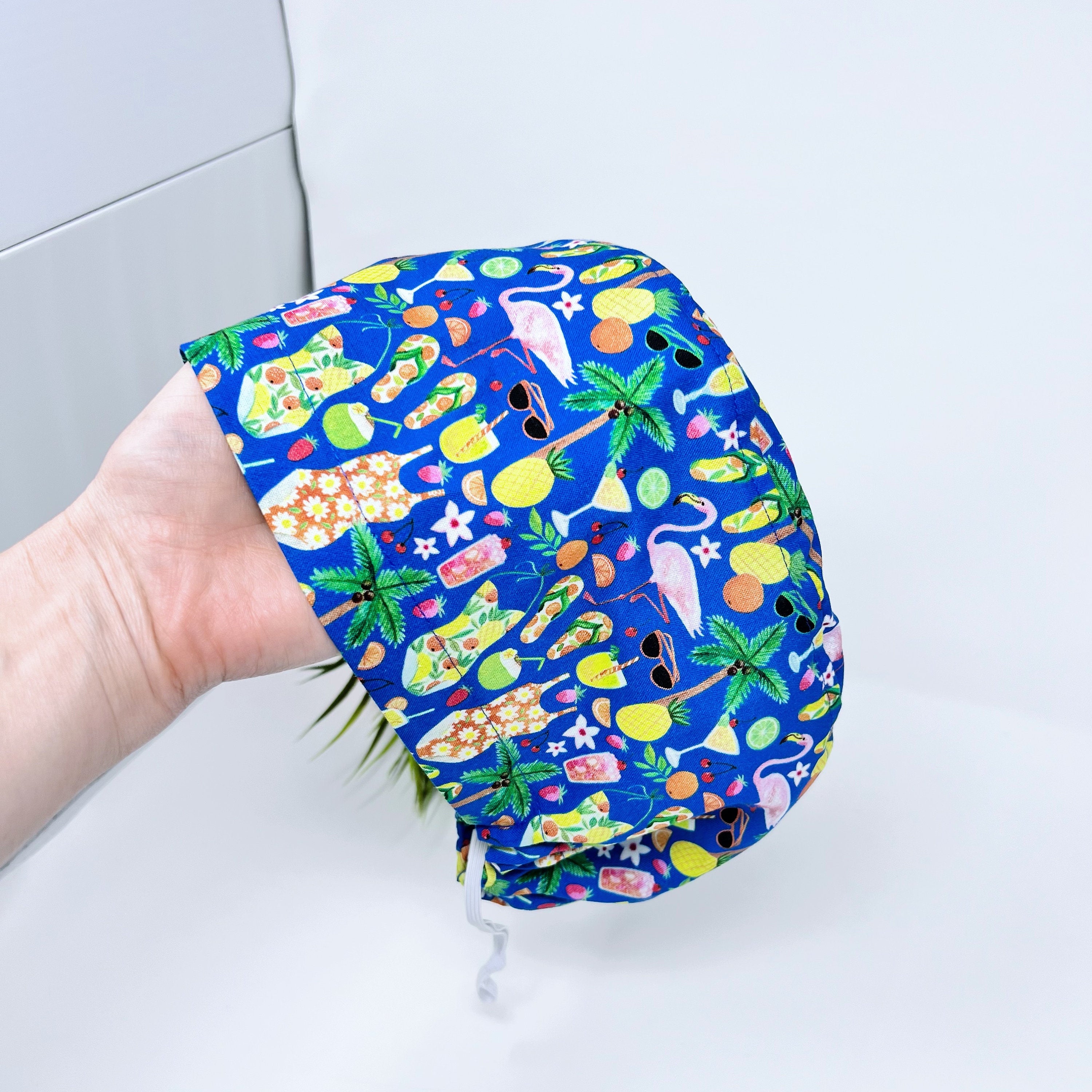 Summertime Euro Scrub Cap for Women, Surgical cap Satin Lined Option
