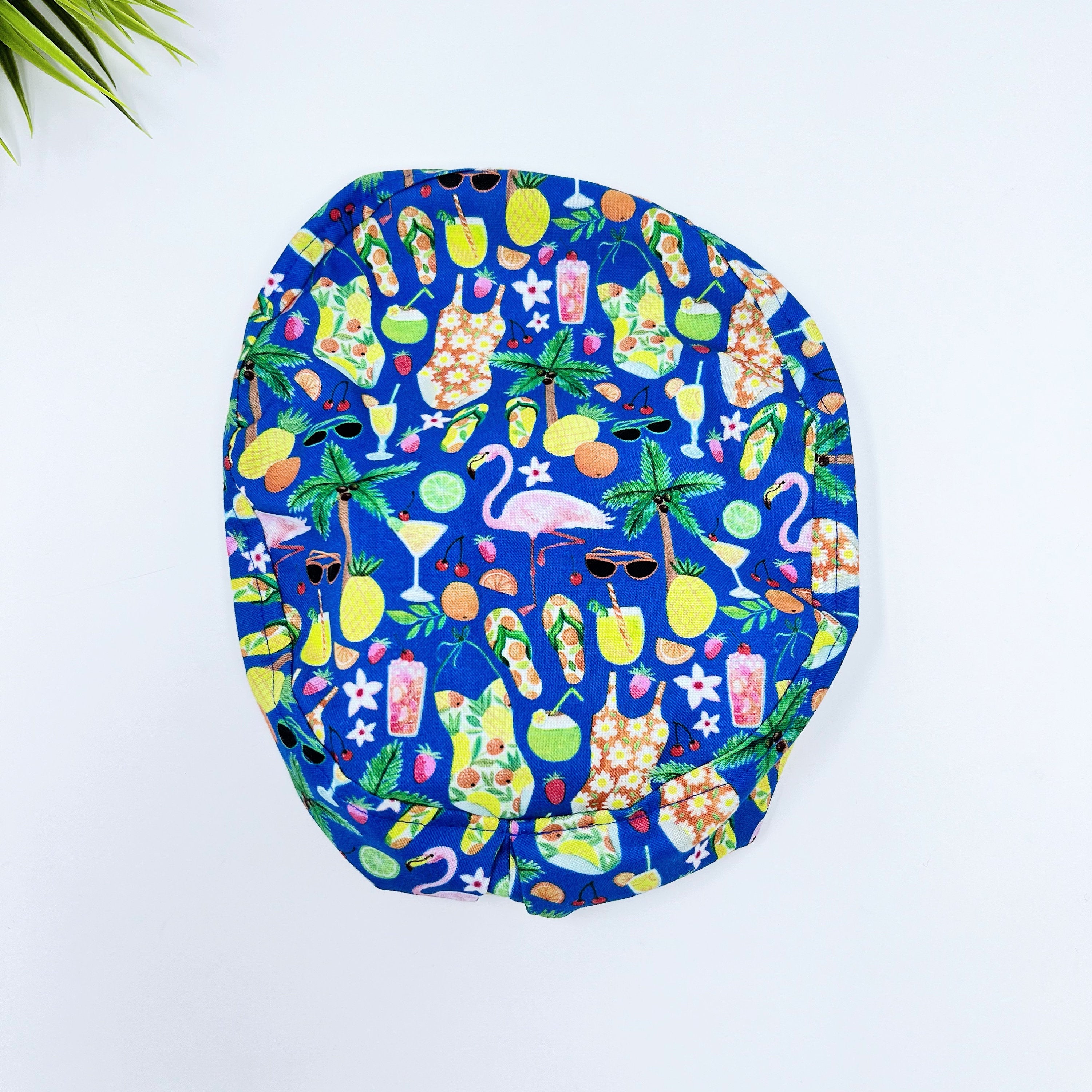 Summertime Euro Scrub Cap for Women, Surgical cap Satin Lined Option