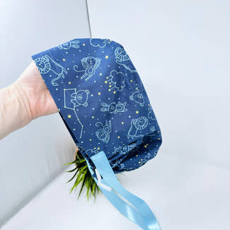 Navy Constellations Euro scrub cap with ties for Women by Paradise Caps. Euro PLUS style.