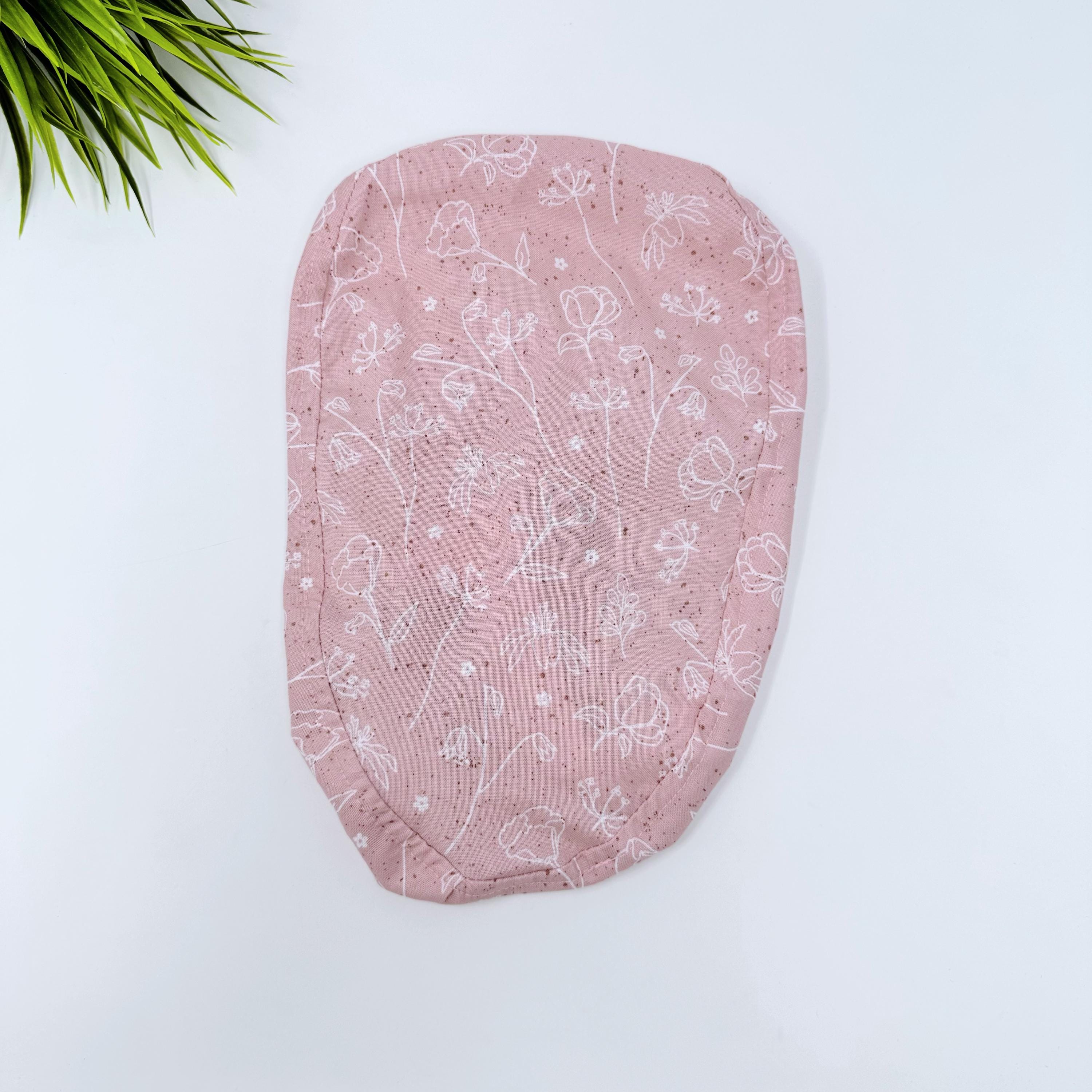 Pink & White Euro scrub cap with ties for Women by Paradise Caps. Euro PLUS style.