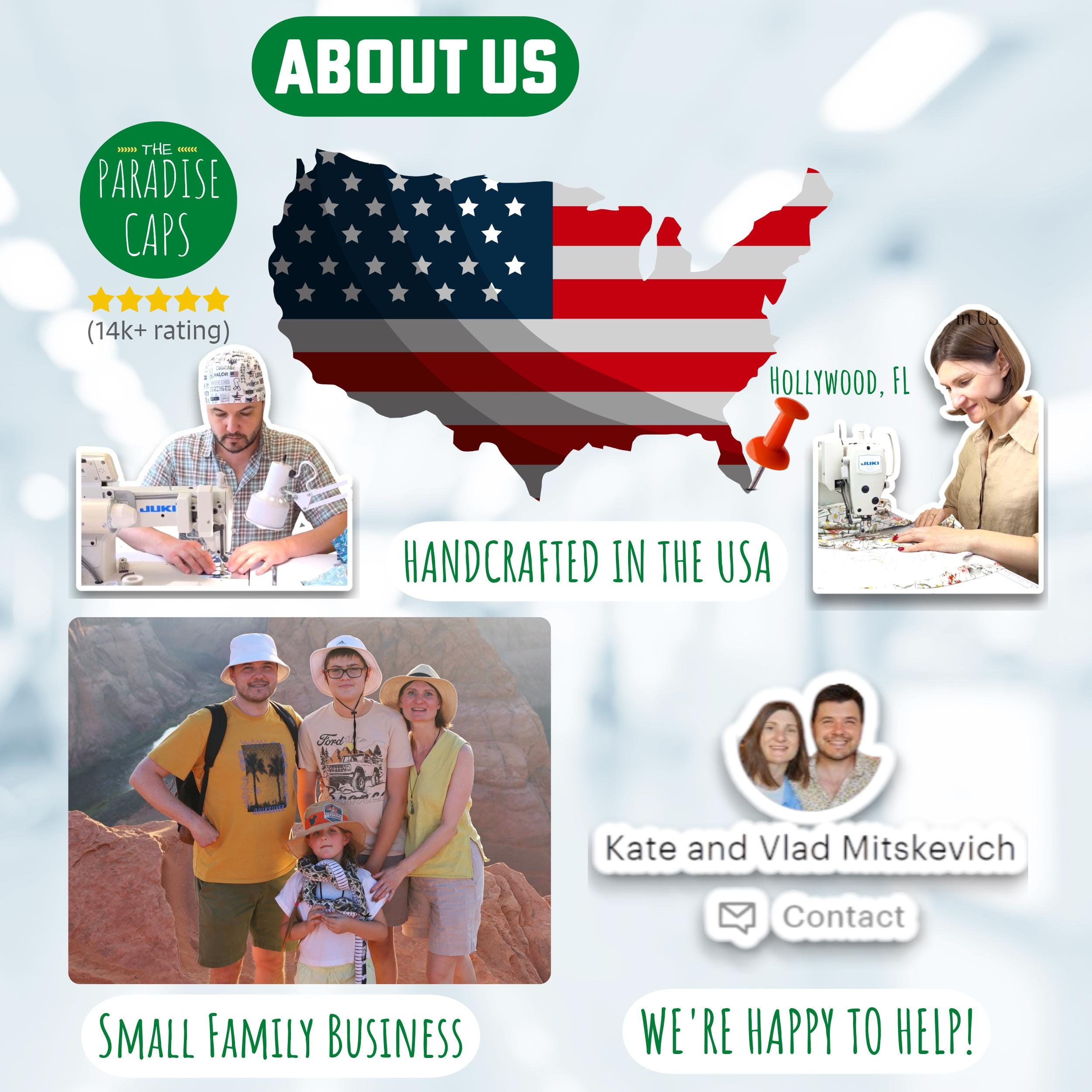 Personalized Scrub Cap with Custom Name by ParadiseCaps – Multiple Styles Available, Optional Satin Lining & Buttons