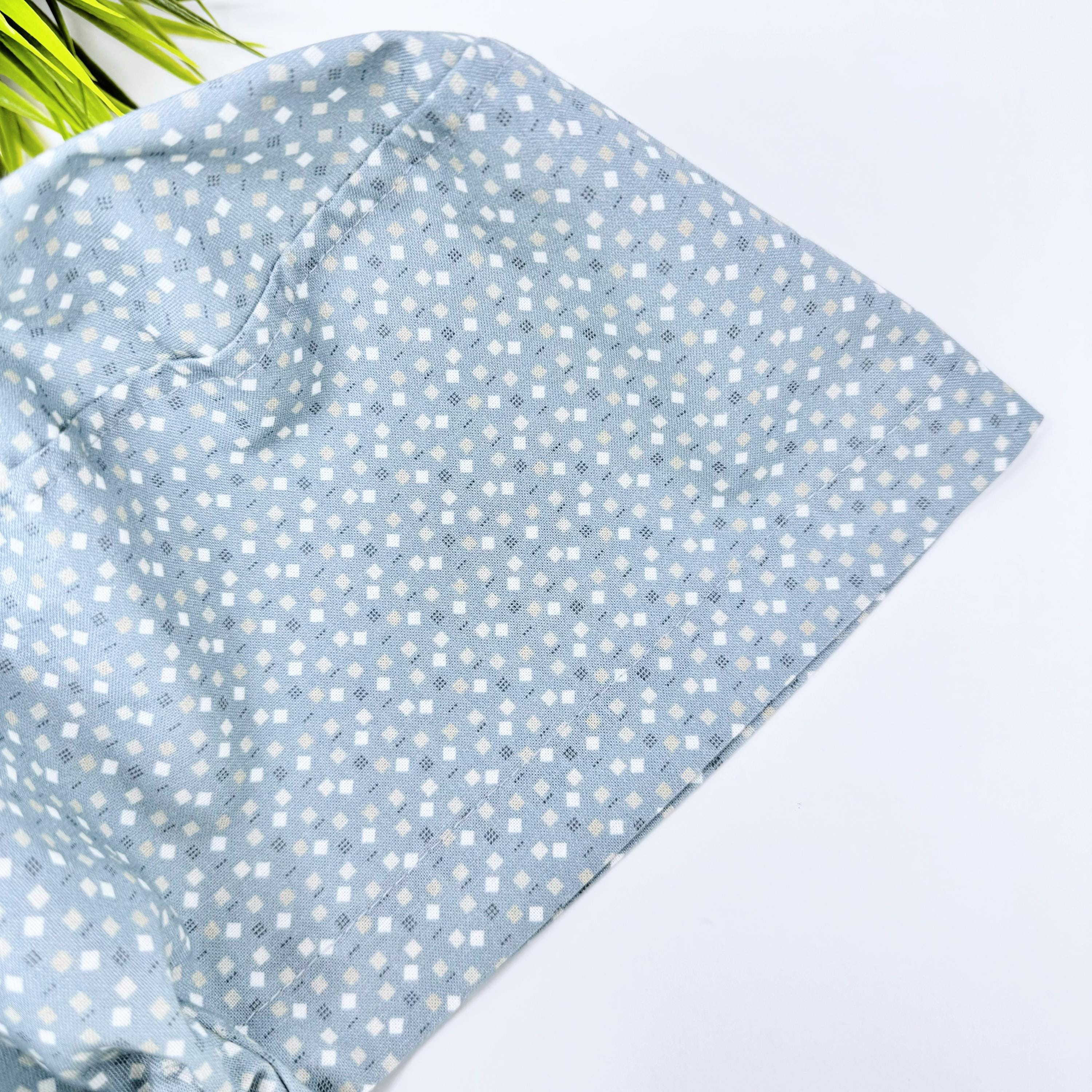 Euro scrub cap for women by ParadiseCaps, Geometric surgical cap with satin lined Option.