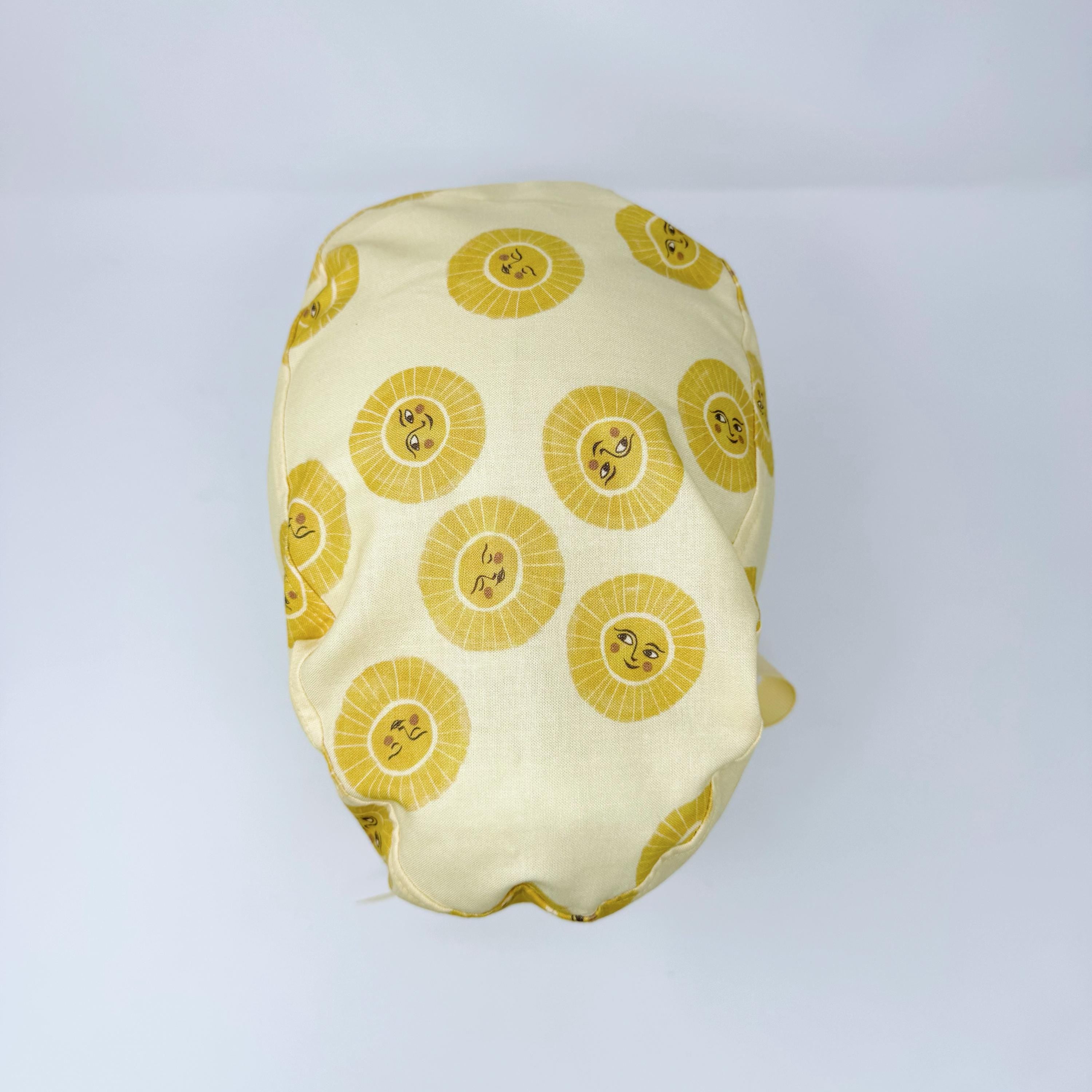 Lemon sunshine Euro scrub cap with ties for Women by Paradise Caps. Euro PLUS style.