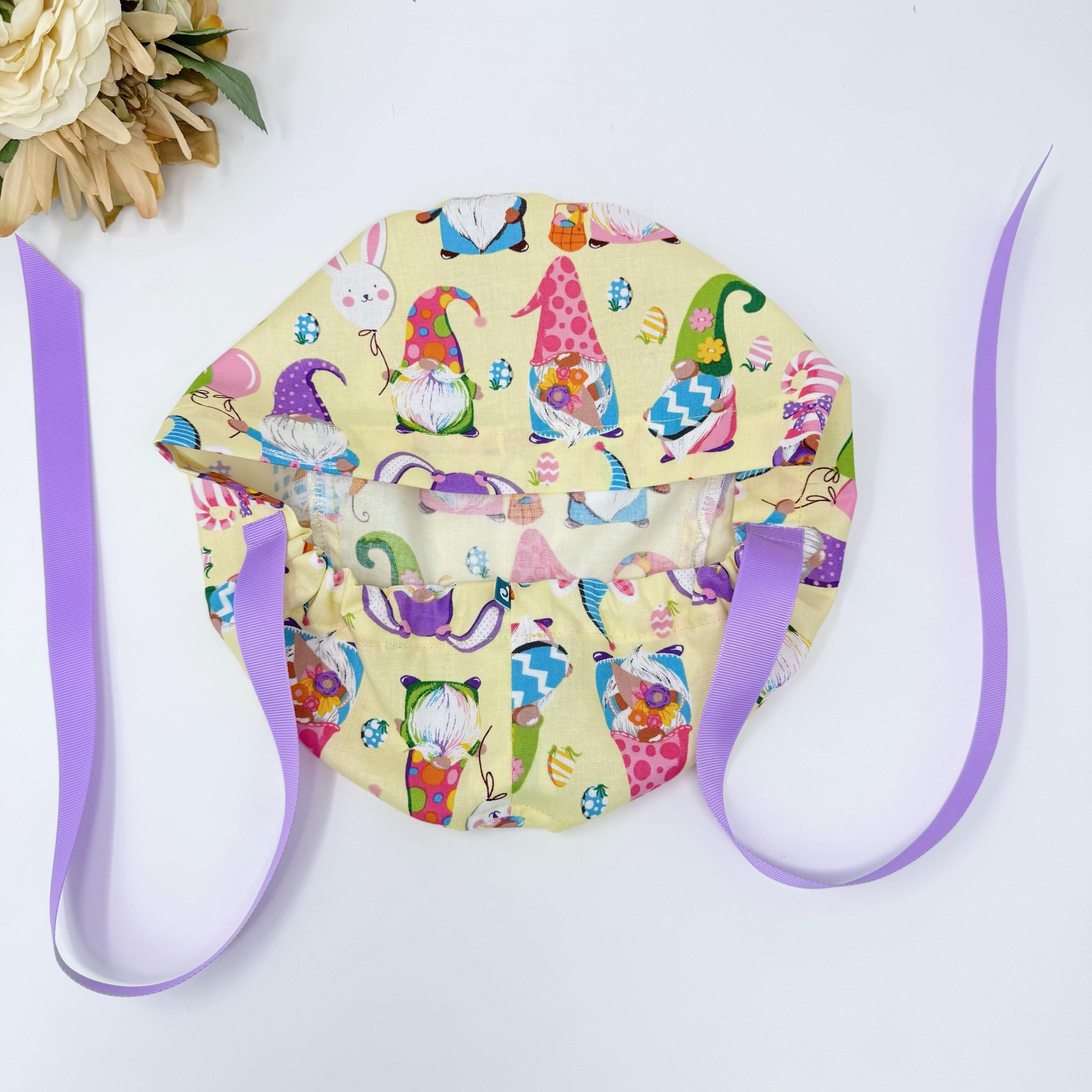 Easter Euro scrub cap with ties for Women by Paradise Caps. Euro PLUS style.