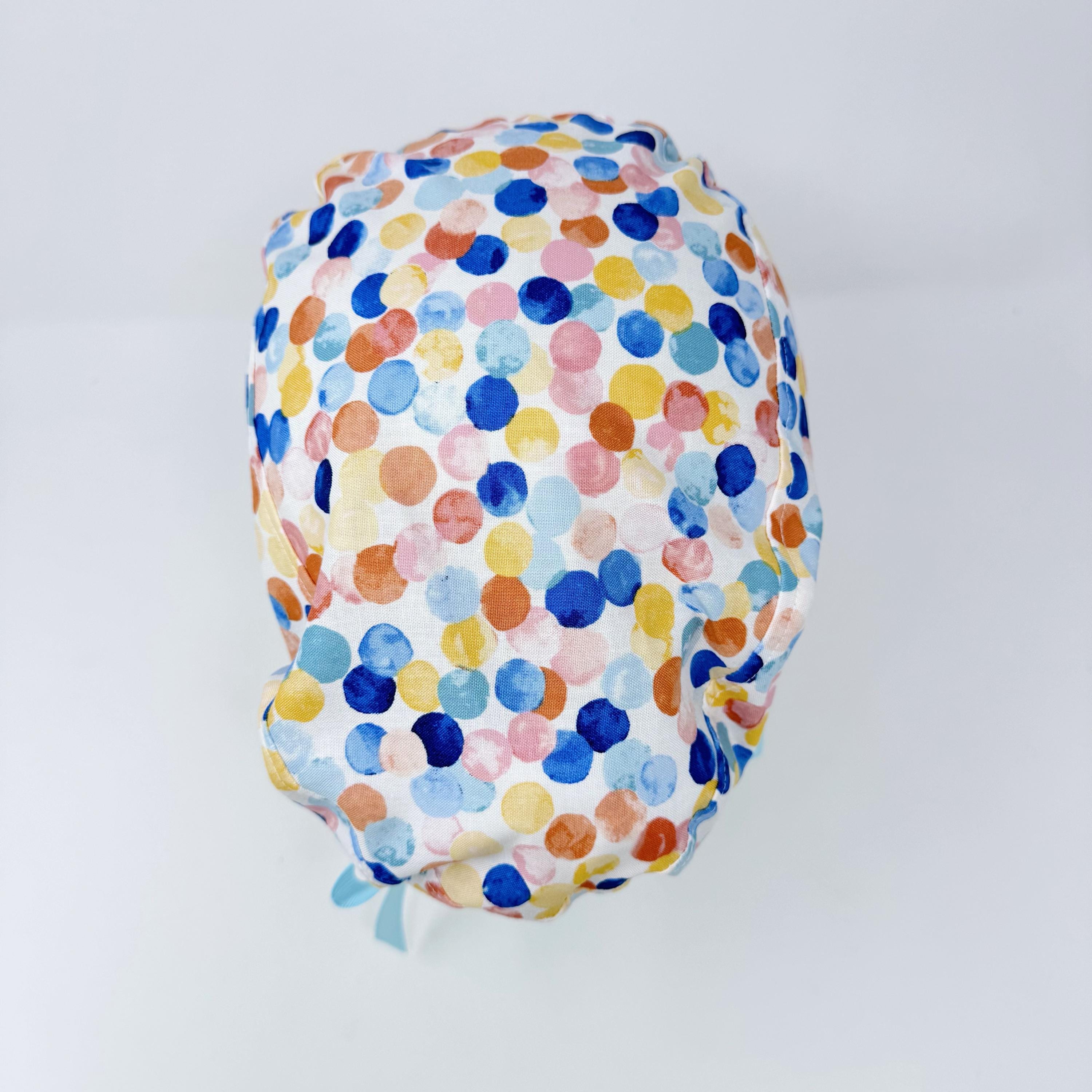 Euro scrub cap with ties for Women, Summer European Surgical cap with Satin Lined Option by Paradise Caps. Euro PLUS style.
