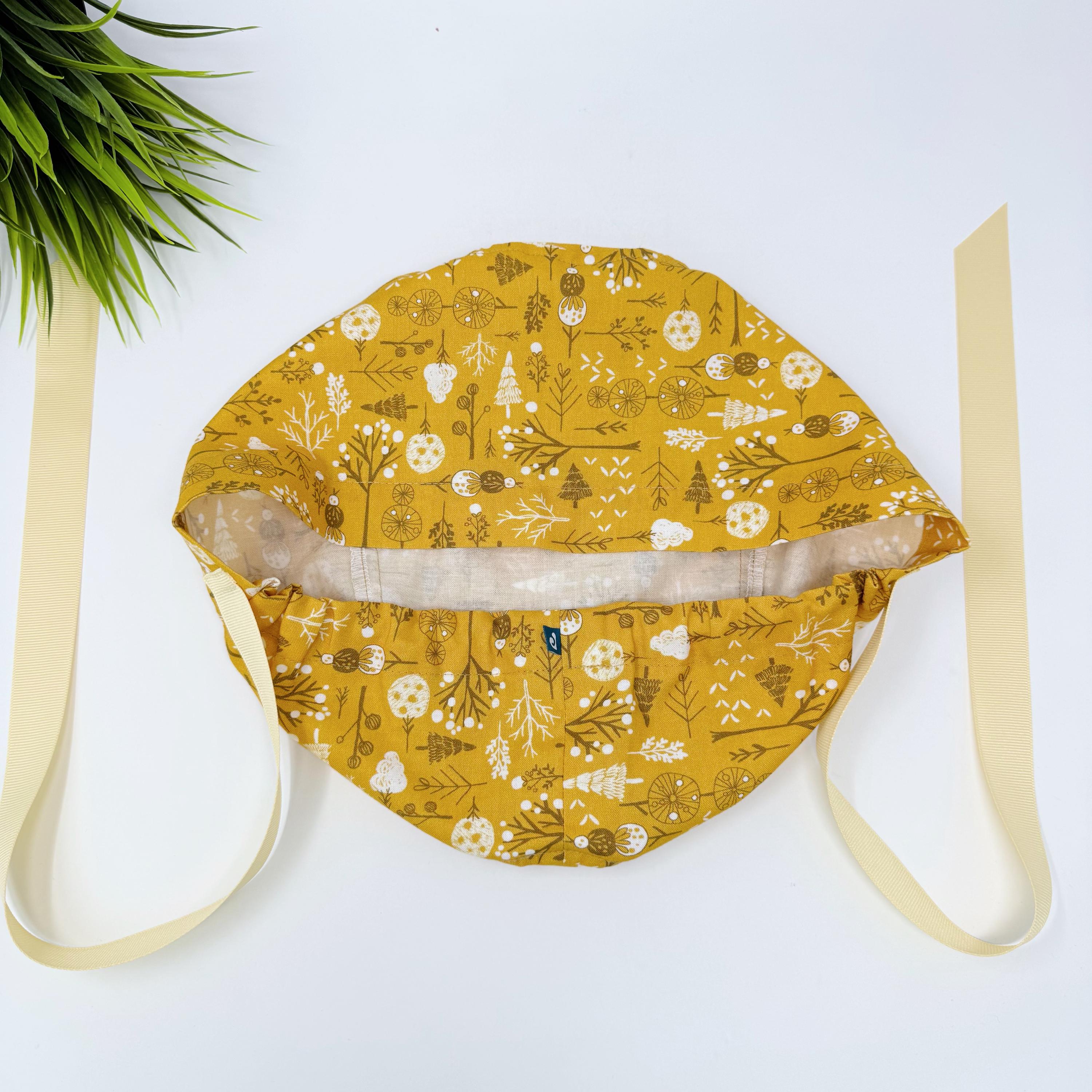 Floral Euro Euro scrub cap with ties for Women by Paradise Caps. Euro PLUS style.