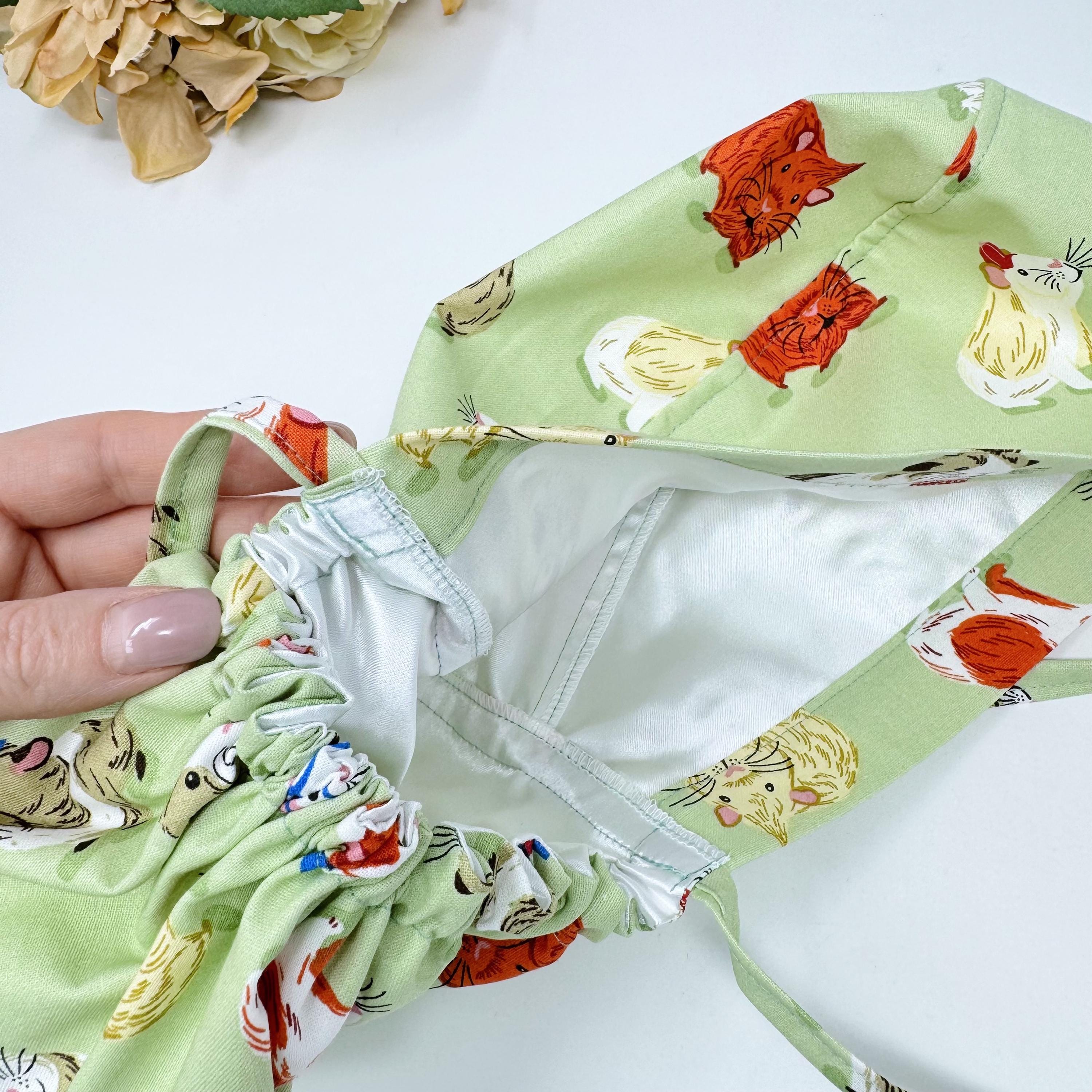 Guinea pig Ponytail scrub cap for women with satin lined option by Paradise Caps.